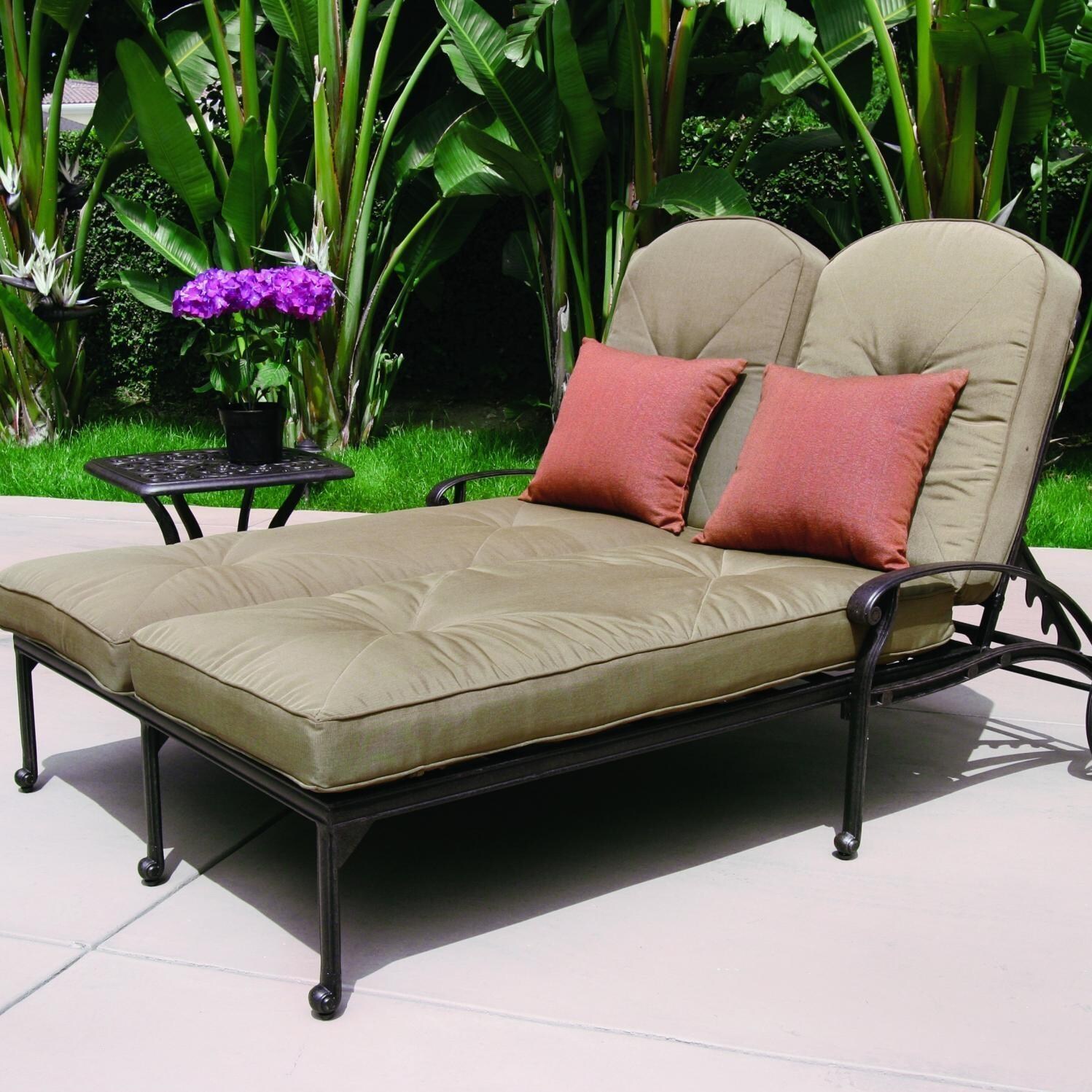 Darlee Elisabeth 2 Piece Cast Aluminum Patio Double Chaise Lounge Set : Ultimate Patio Darlee Elisabeth 2 Piece Cast Aluminum Patio Double Chaise Lounge Set : Ultimate Patio