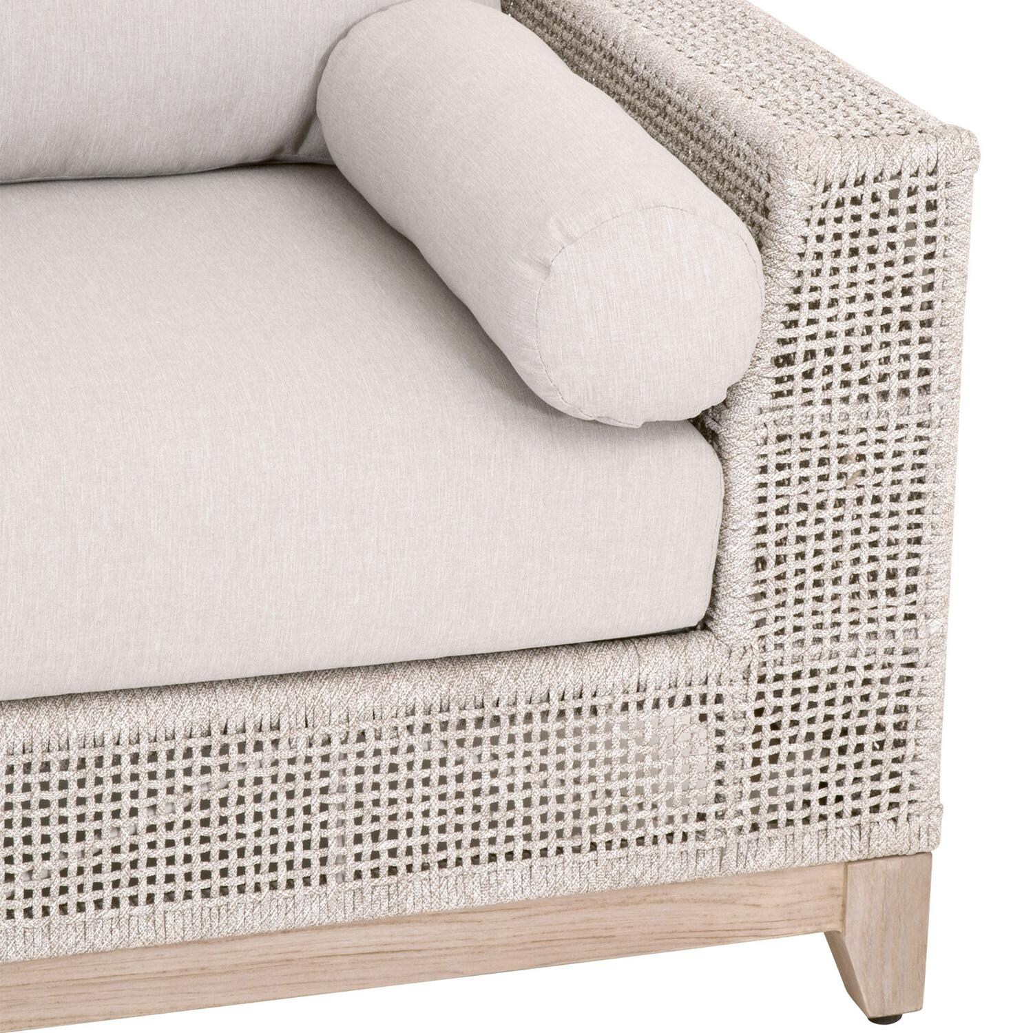 Lakeview Ranch Pointe Woven Rope Right Modular Sofa in Taupe & White - Arm Detail thumbnail
