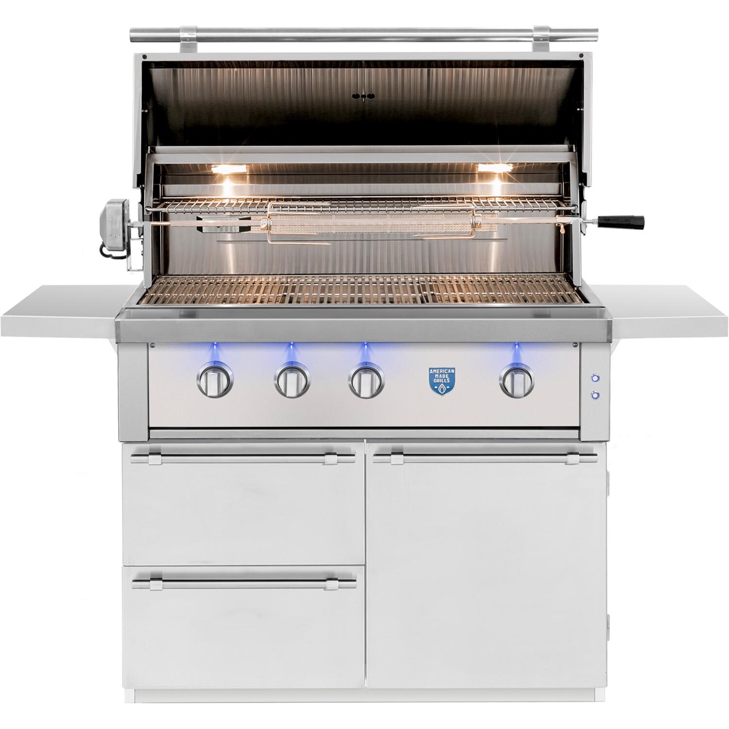 American Made Grills Estate 42-Inch Freestanding Grill ESTFS42-LP - Propane - Lid Open - White Background thumbnail