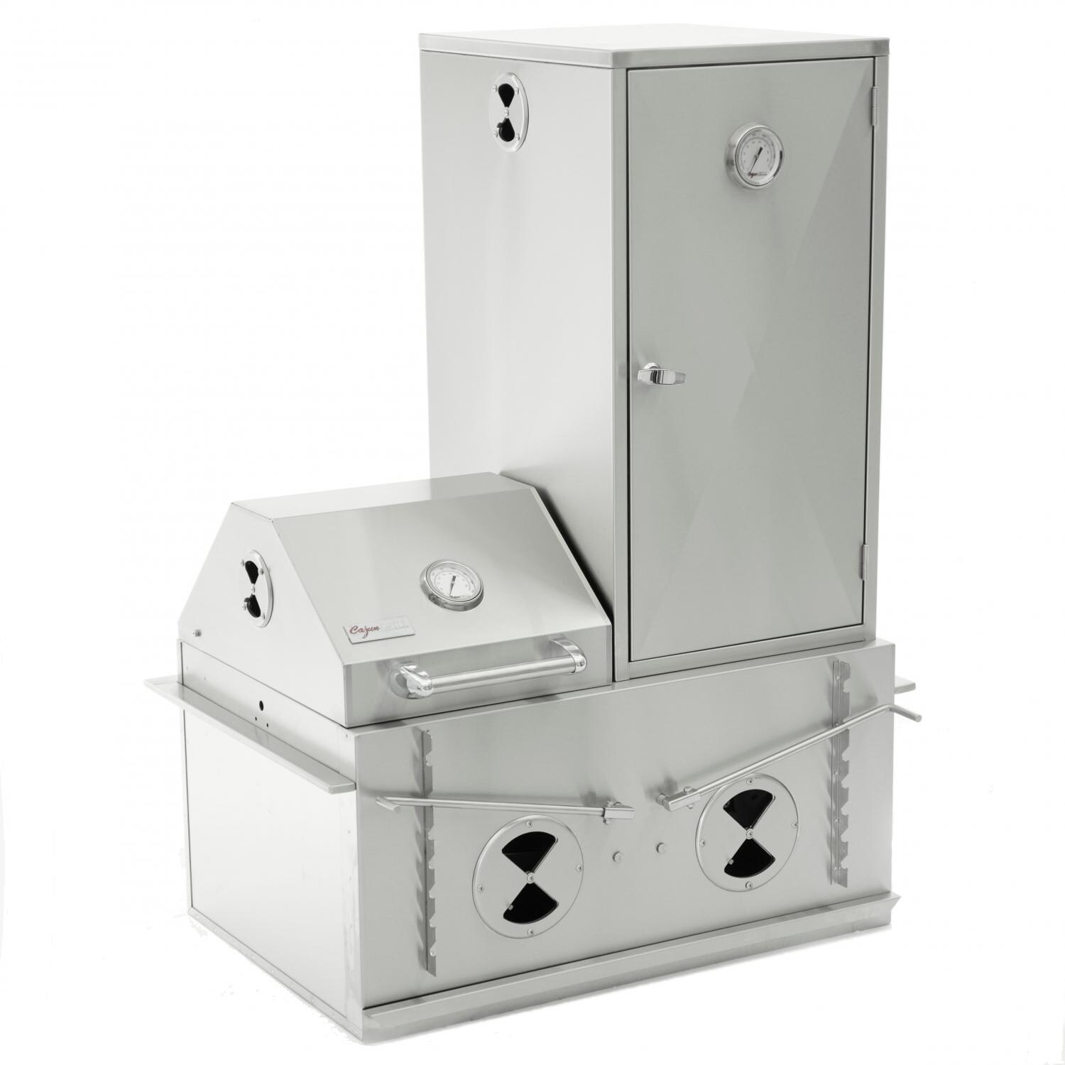 Cajun Grill Combeaux 36-Inch Built-In Stainless Steel Vertical Offset Charcoal Smoker - PGI-950SS