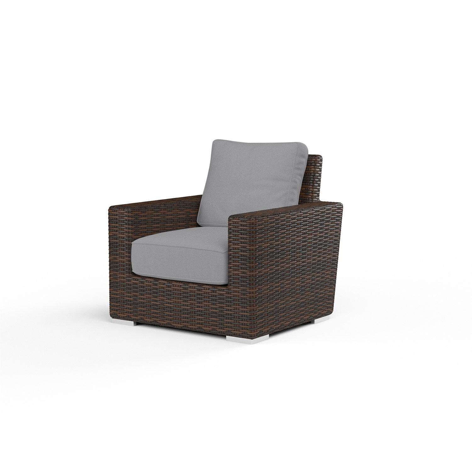 Montecito Wicker Patio Club Chair in Canvas Granite w/ Self Welt By Sunset West