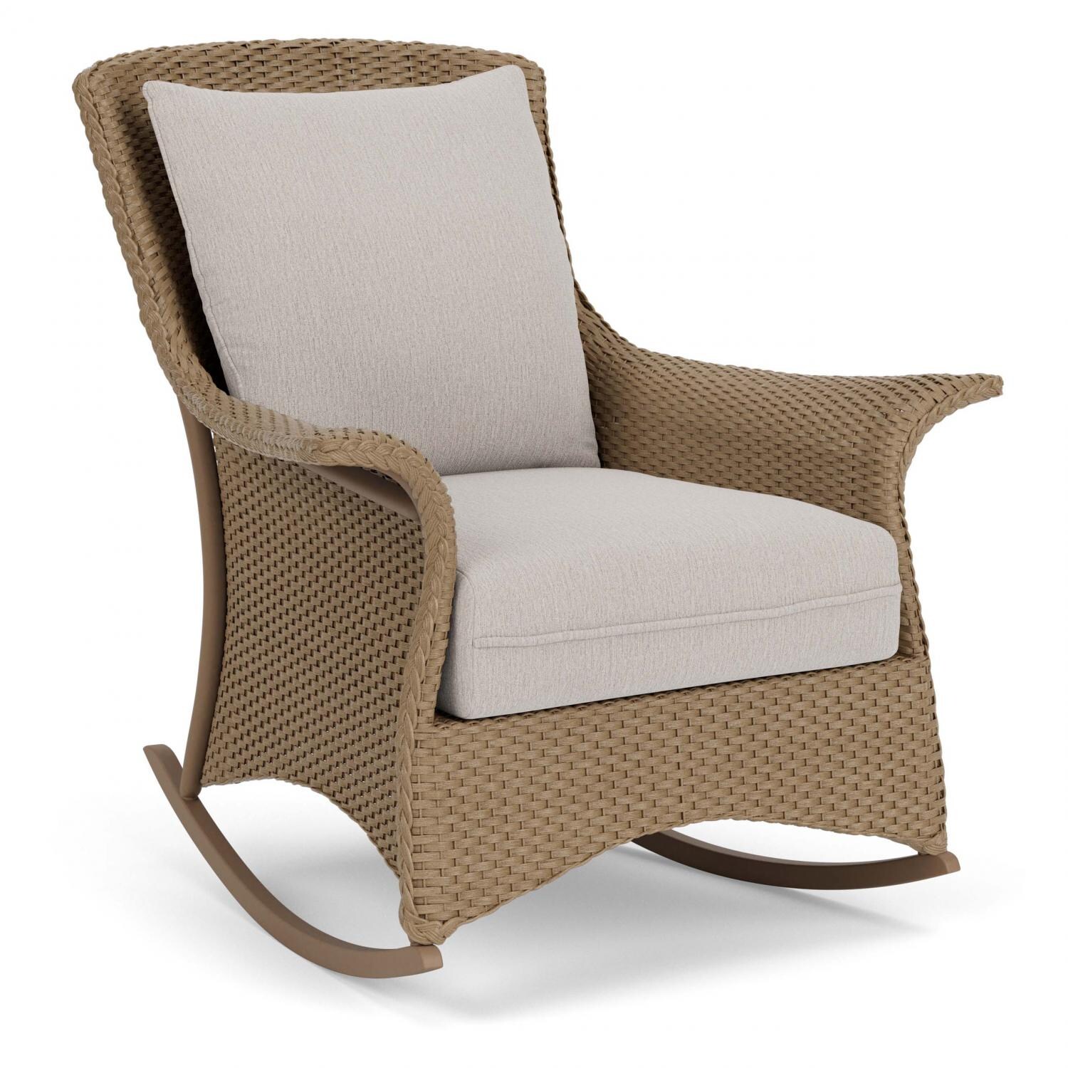 Lloyd Flanders Mandalay Lounge Rocker in Fawn Finish with Remy Cloud fabric - Angled thumbnail