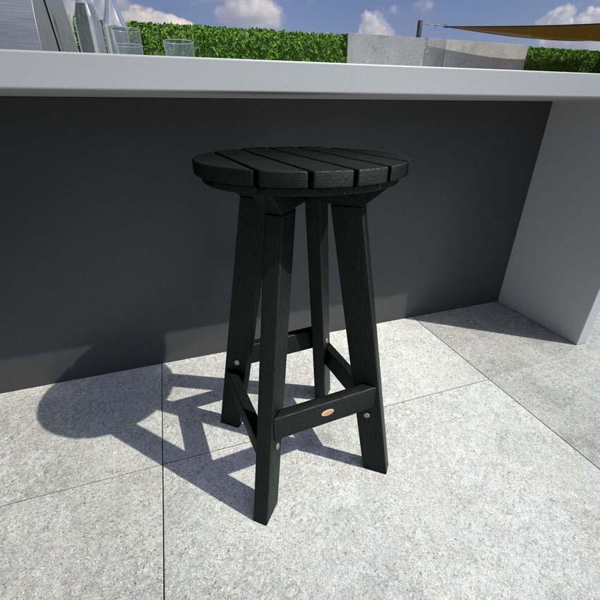 Tracewood Polyresin Bar Stool in Black By Lakeview Outdoor Designs - Lifestyle thumbnail