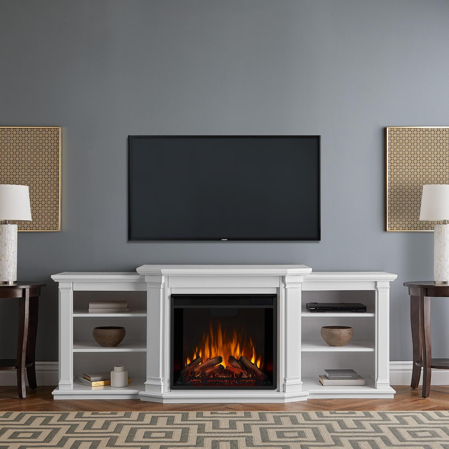 Real Flame - 7930E-W - Valmont 75-Inch Electric Fireplace Entertainment Center - White thumbnail