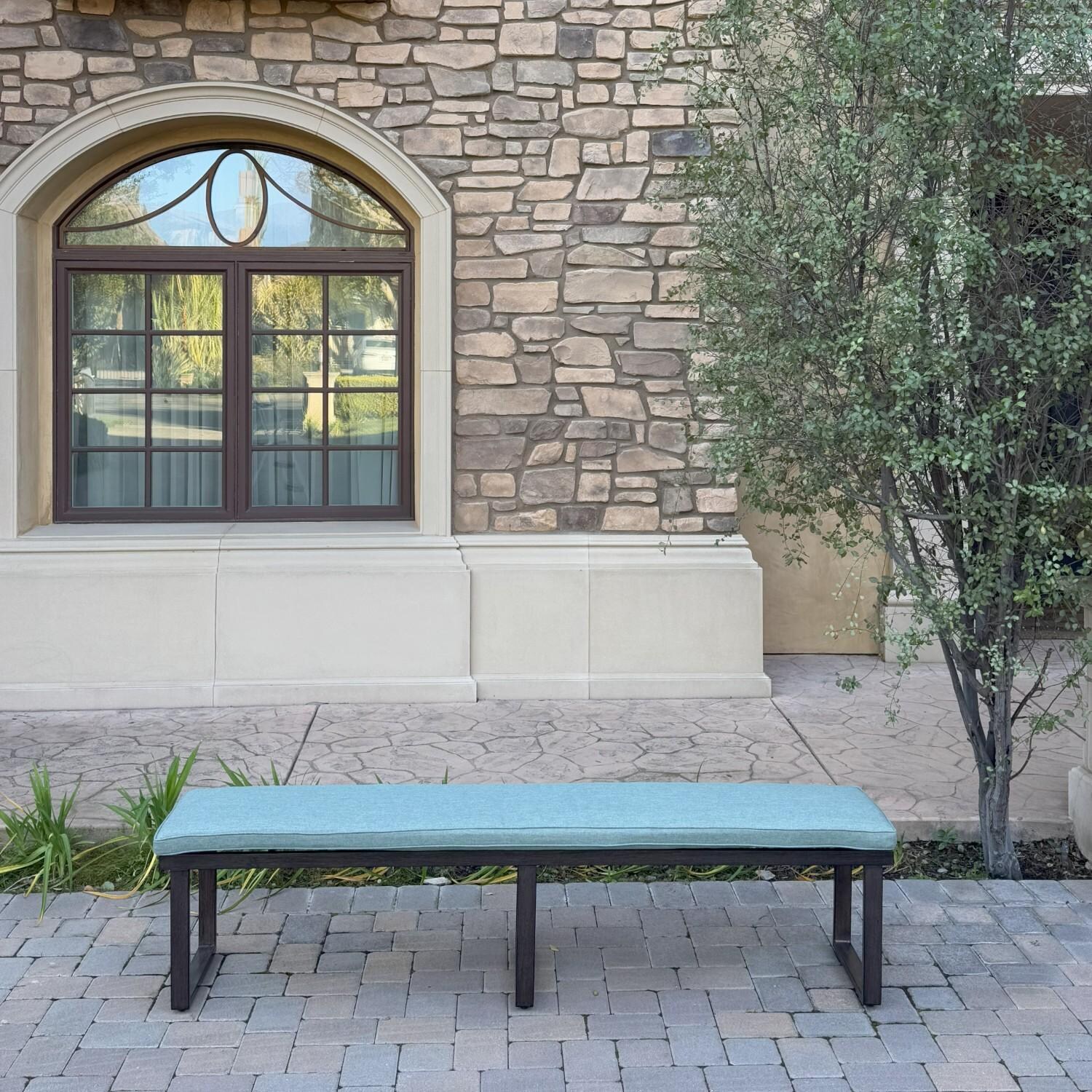 Atlantis 78 3/4-in Aluminum Bench w/ Spa Cushion by Darlee