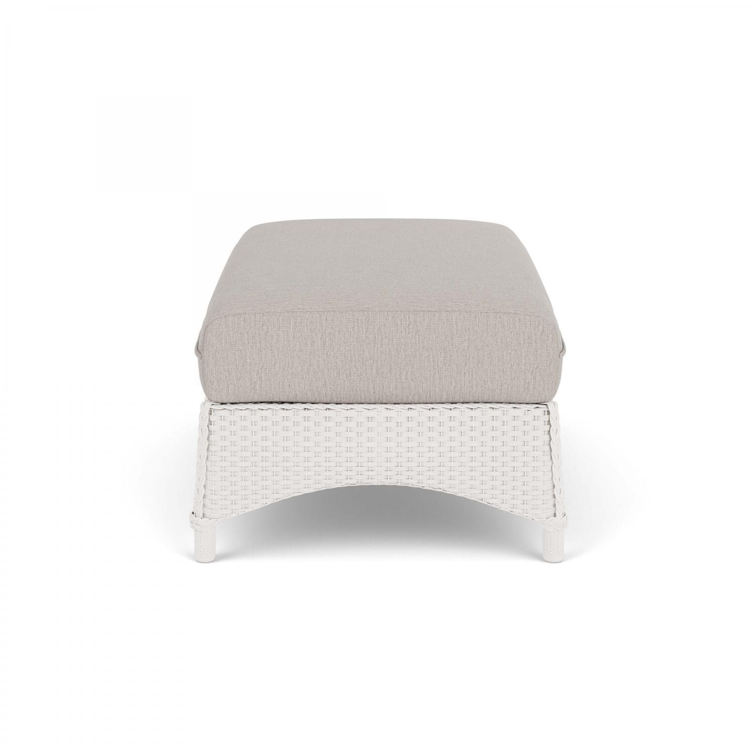 Lloyd Flanders Mandalay Large Ottoman in White Finish with Remy Cloud fabric - Side thumbnail