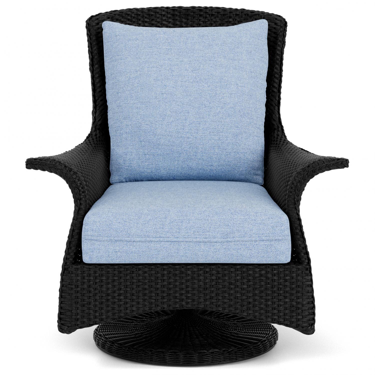 Lloyd Flanders Mandalay Swivel Rocker Lounge Chair in Ebony Finish with Demo Skyway fabric thumbnail