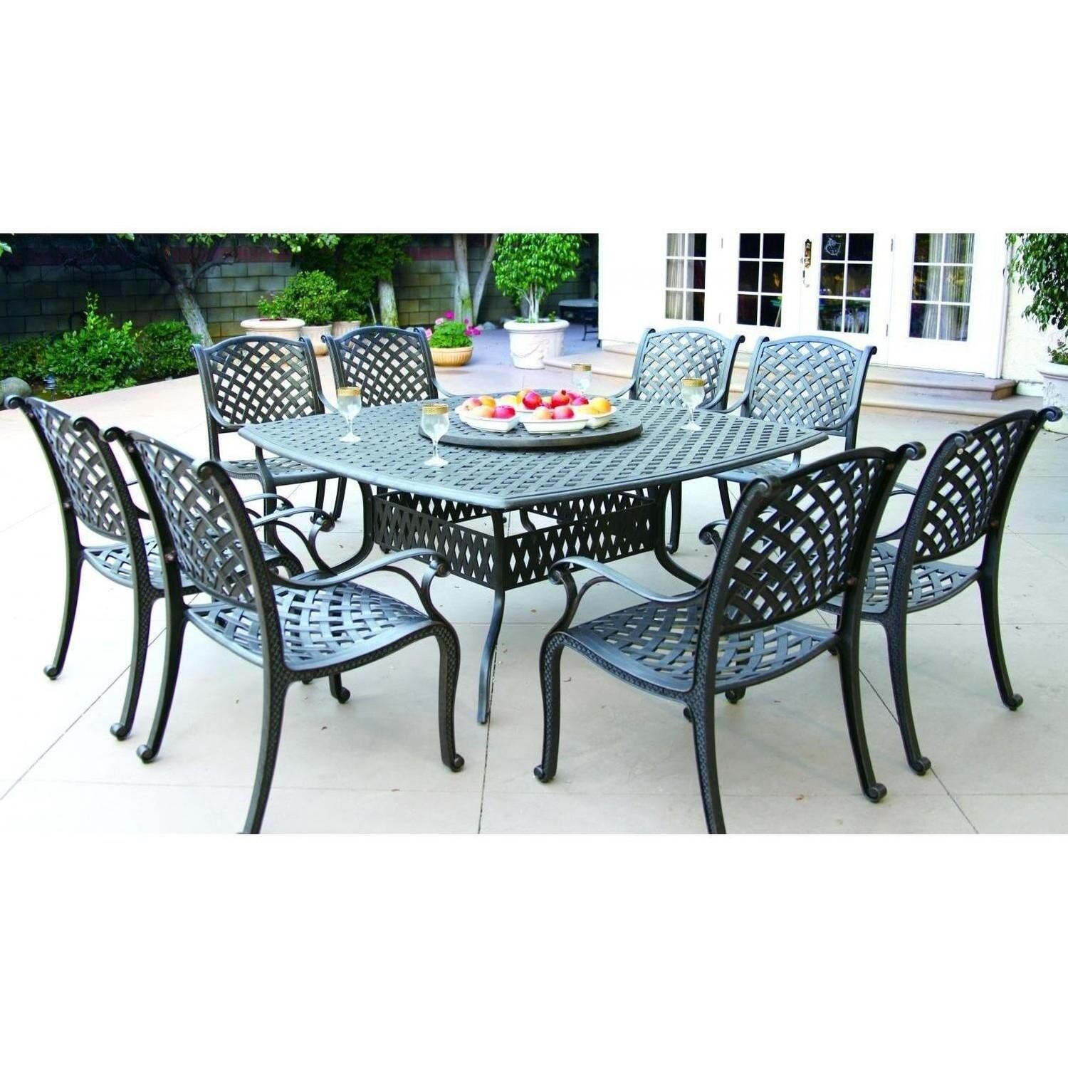 Darlee Nassau 8-Person Patio Dining Set - Antique Bronze - Set - Lifestyle thumbnail