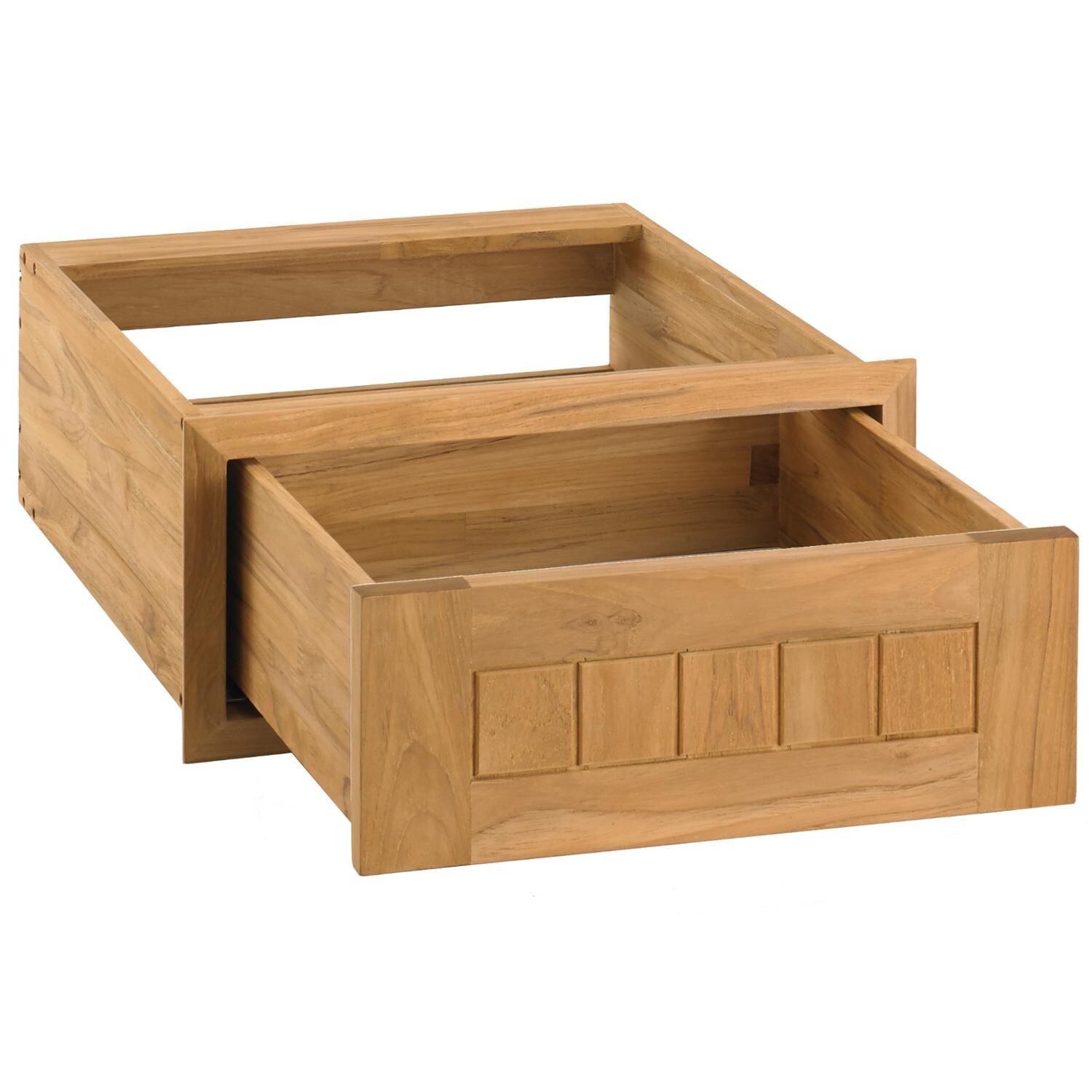 Pacific Teak UD1-18C | Cottage 18-inch Teak Wood Single Access Drawer - Open thumbnail