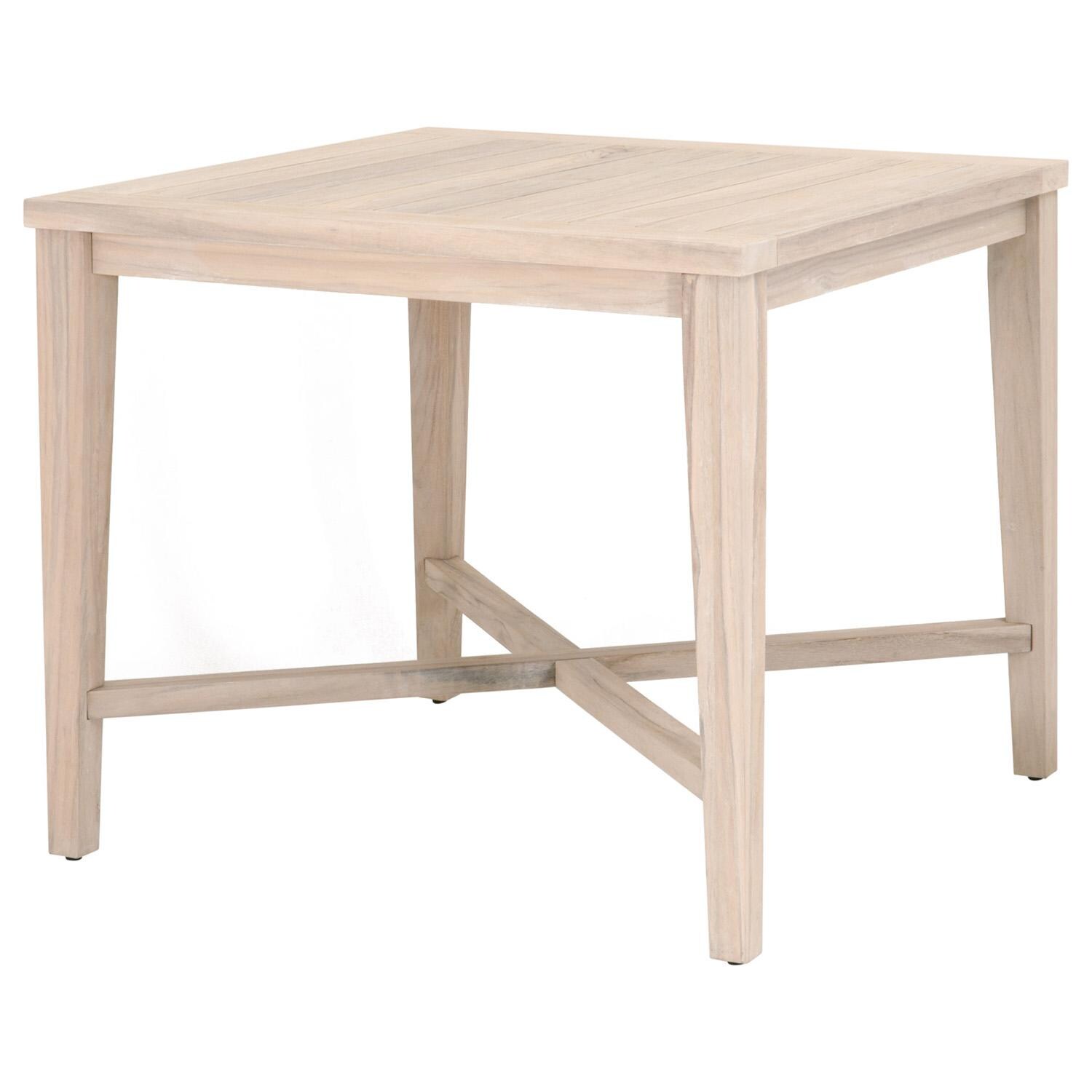 Lakeview Rustic Bay 94 1/4 Inch Gray Teak Square Dining Table - Angled View thumbnail