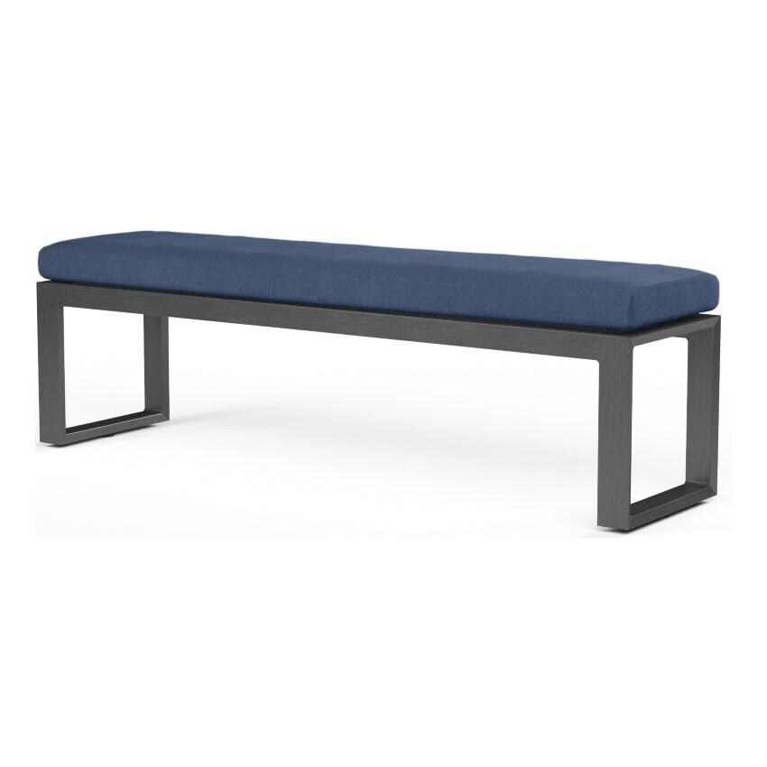 Redondo 72 inch Aluminum Bench w/ No Welt in Slate/Spectrum Indigo by Sunset West - White Background thumbnail