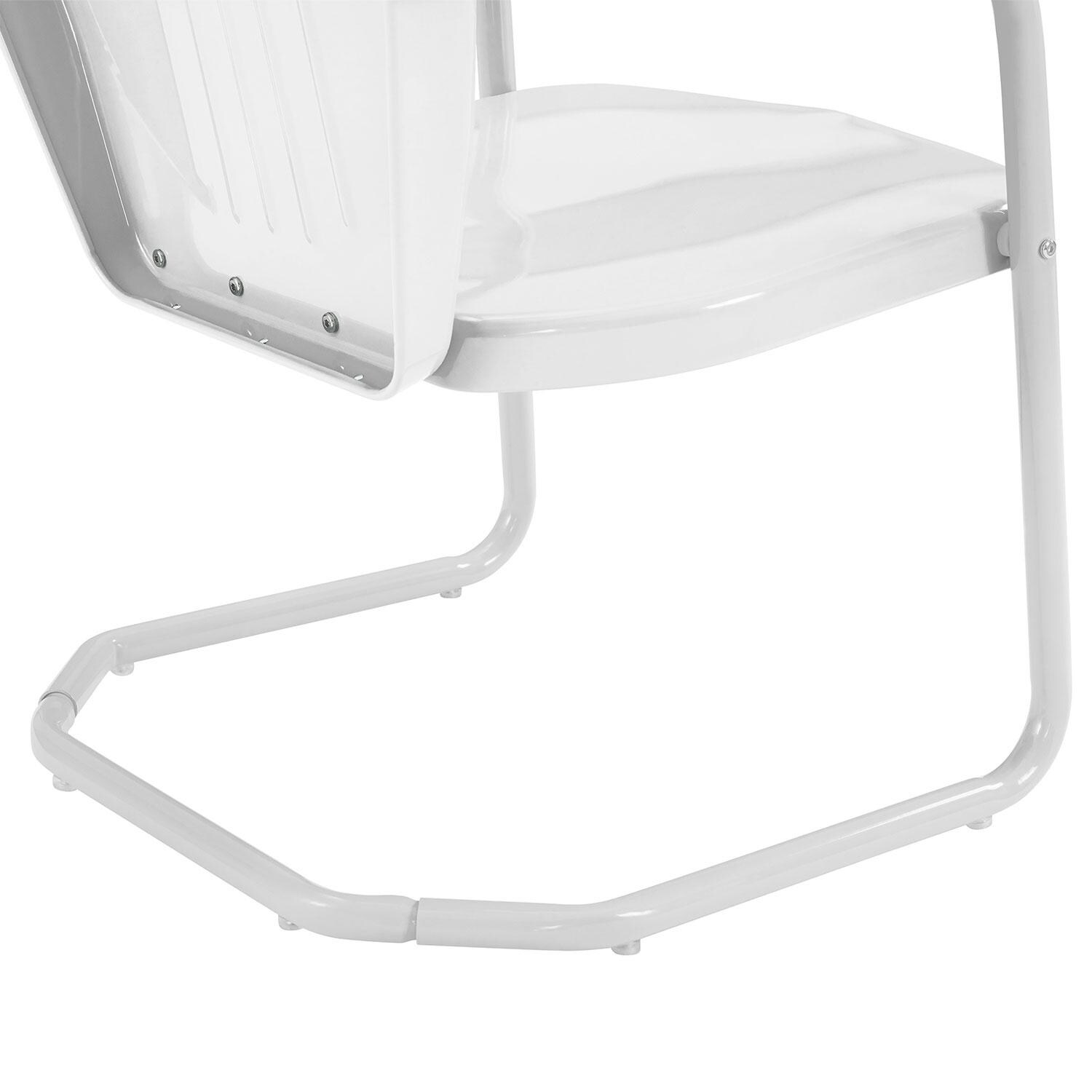 Ultimate Patio UP-32241WH 3Pc Retro Outdoor Bistro Set in White Gloss - Base Legs - Detail thumbnail