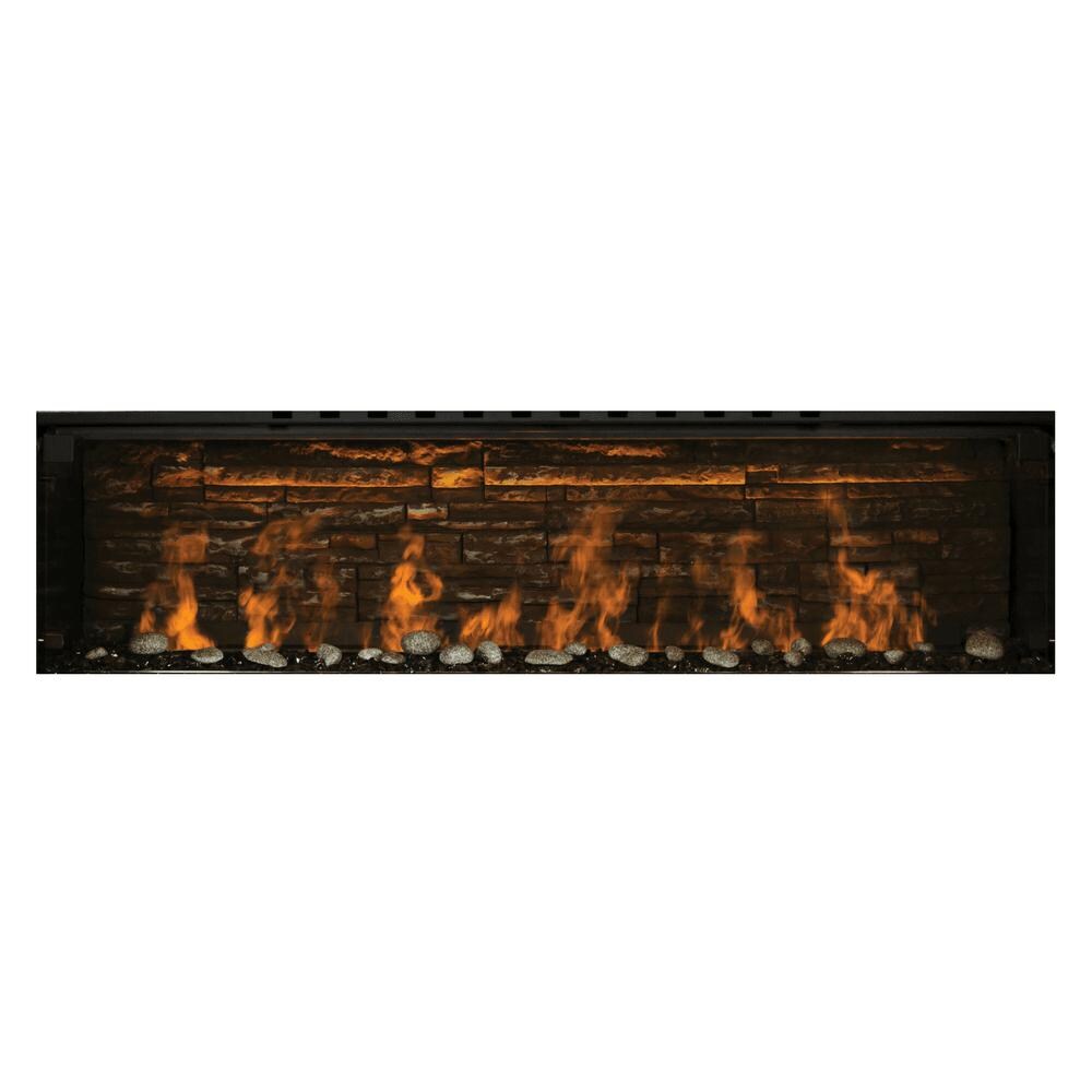 FusionFire Electric Steam Fireplace with Black Ledgestone Back Panel and River Stone Set thumbnail