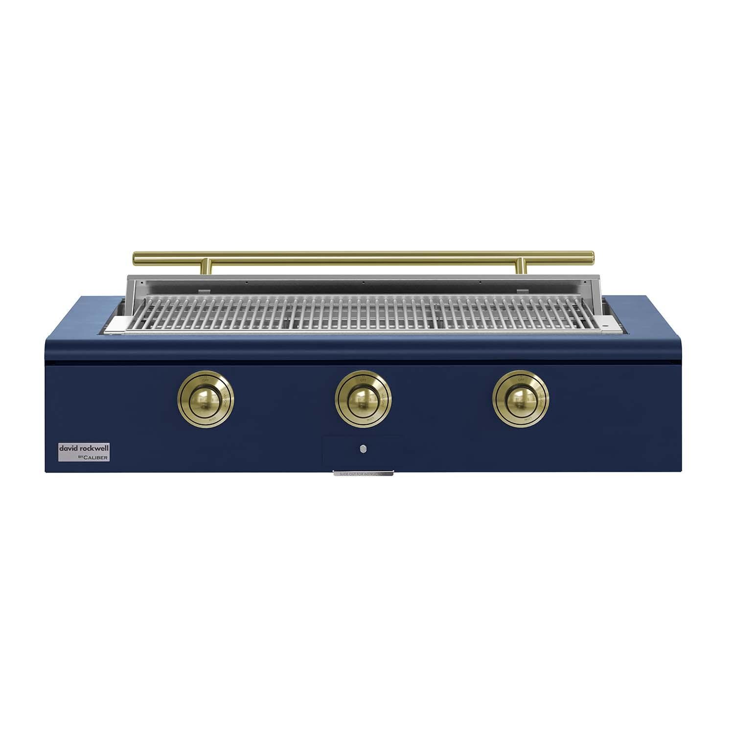 Caliber 48-in Propane Built-In Rockwell Grill - Cobalt w/ Brass Hardware - CRG-48BL00-A-078-H01