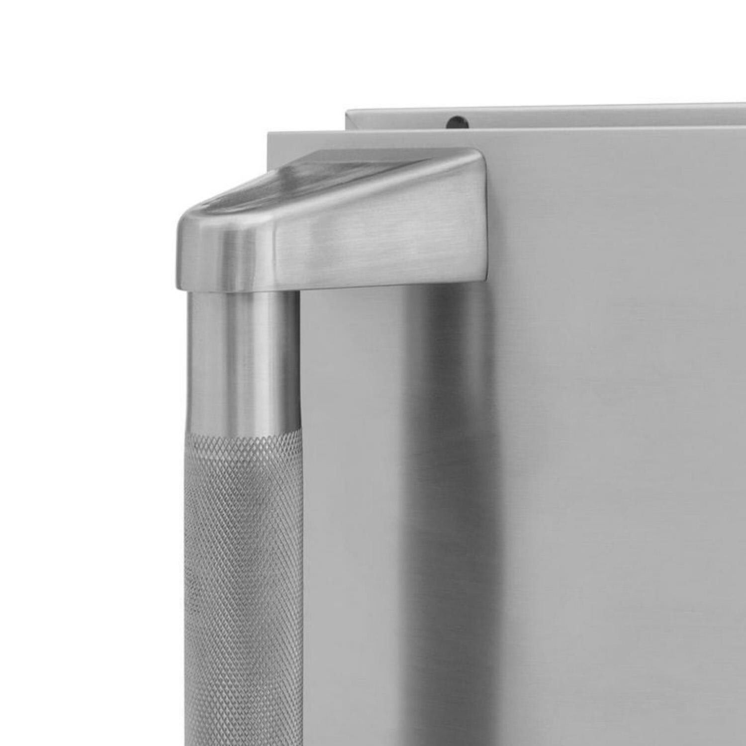 NewAge Products 67902 Classic Series 10 1/2 Ft Outdoor Kitchen Island w/ 36-in Natural Gas Grill, Refrigerator, Trash Bin, Door & Drawer in Grove/Stainless Steel - Fridge Handle - Detail thumbnail