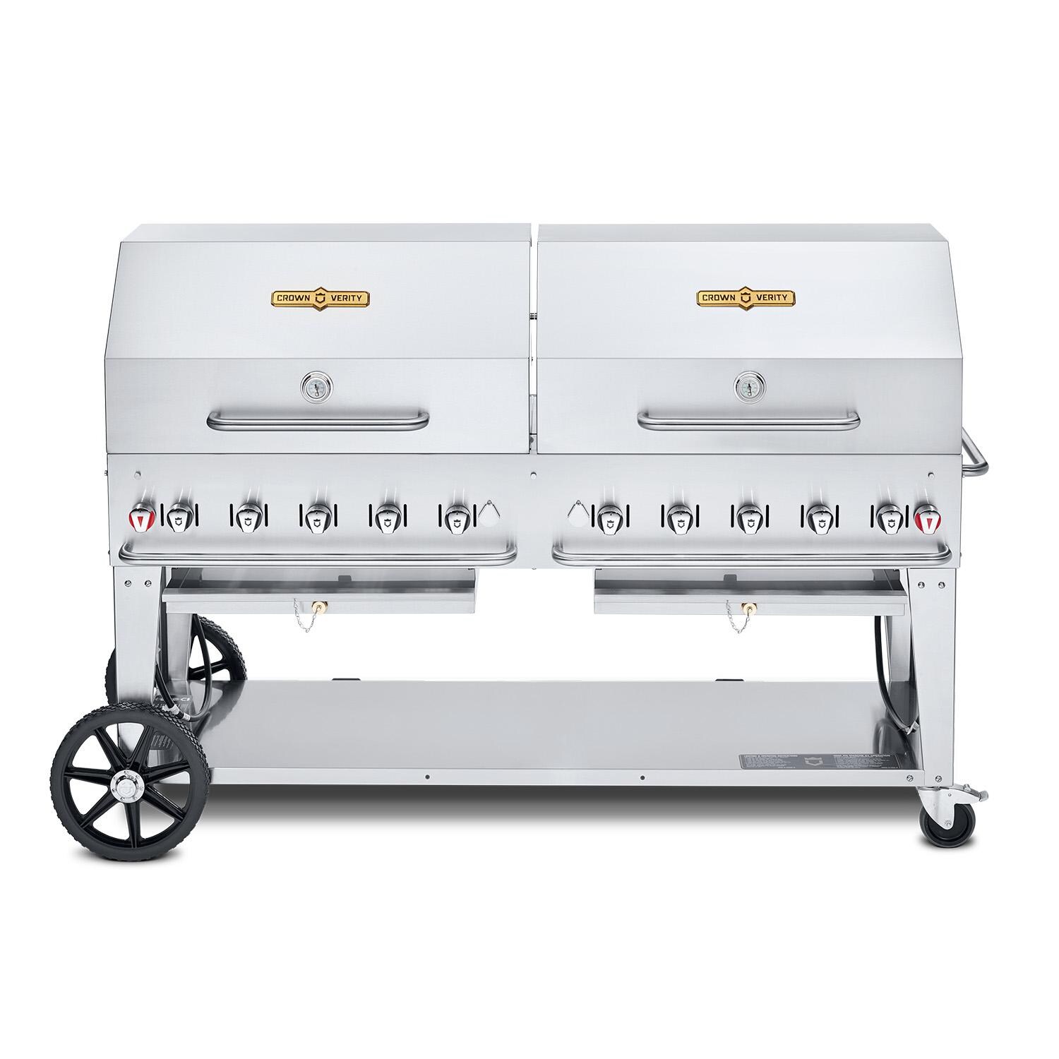 Crown Verity CV-MCB-72-SI BULK-RDP72-Inch Single Inlet (Bulk Tanks Only) Mobile Propane Grill Dome Package W/2 Roll Domes thumbnail