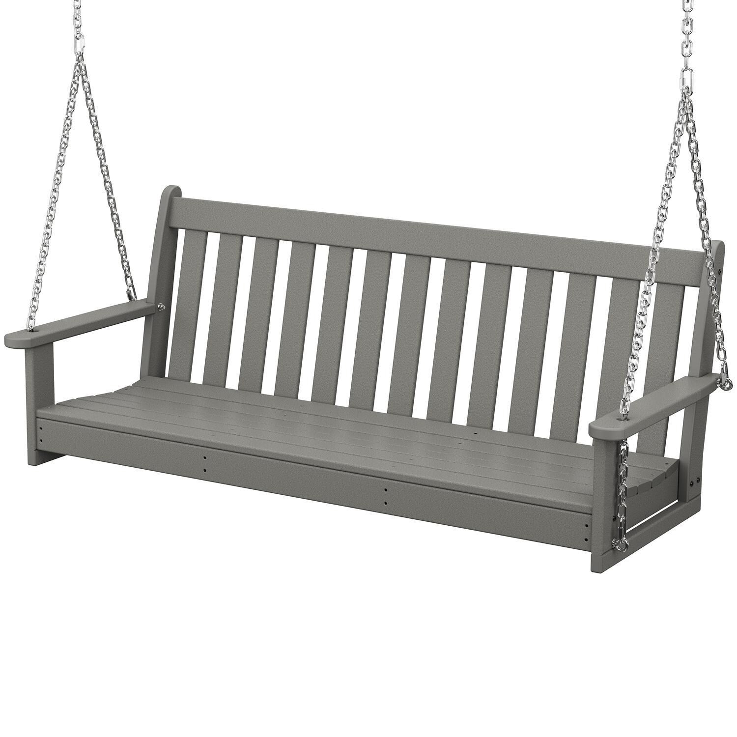 Vineyard 60 Inch Recycled Plastic Swing in Slate Gray by POLYWOOD