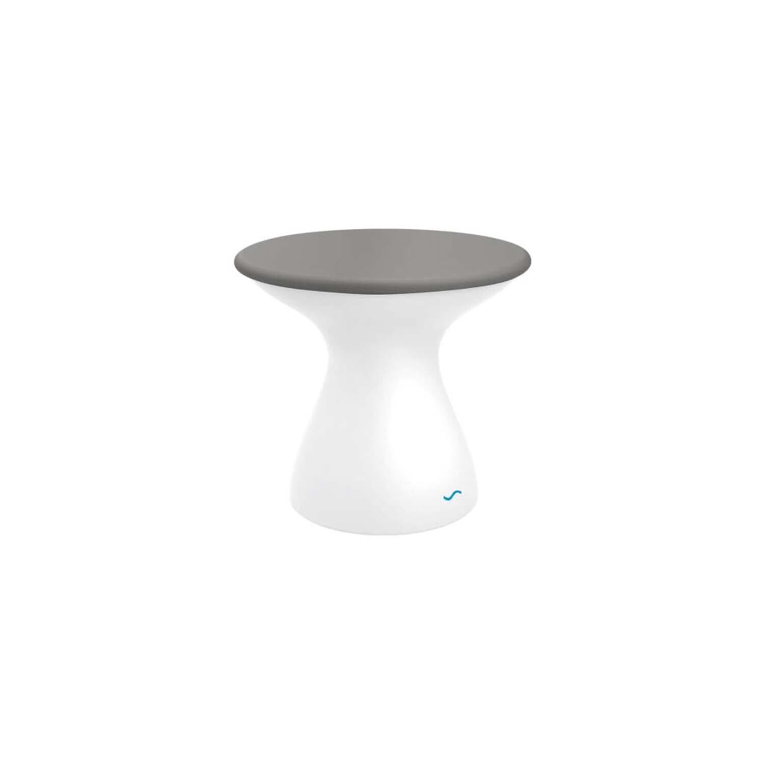 Autograph 17 Inch Round Polyresin End Table in White/Gray by Ledge Lounger