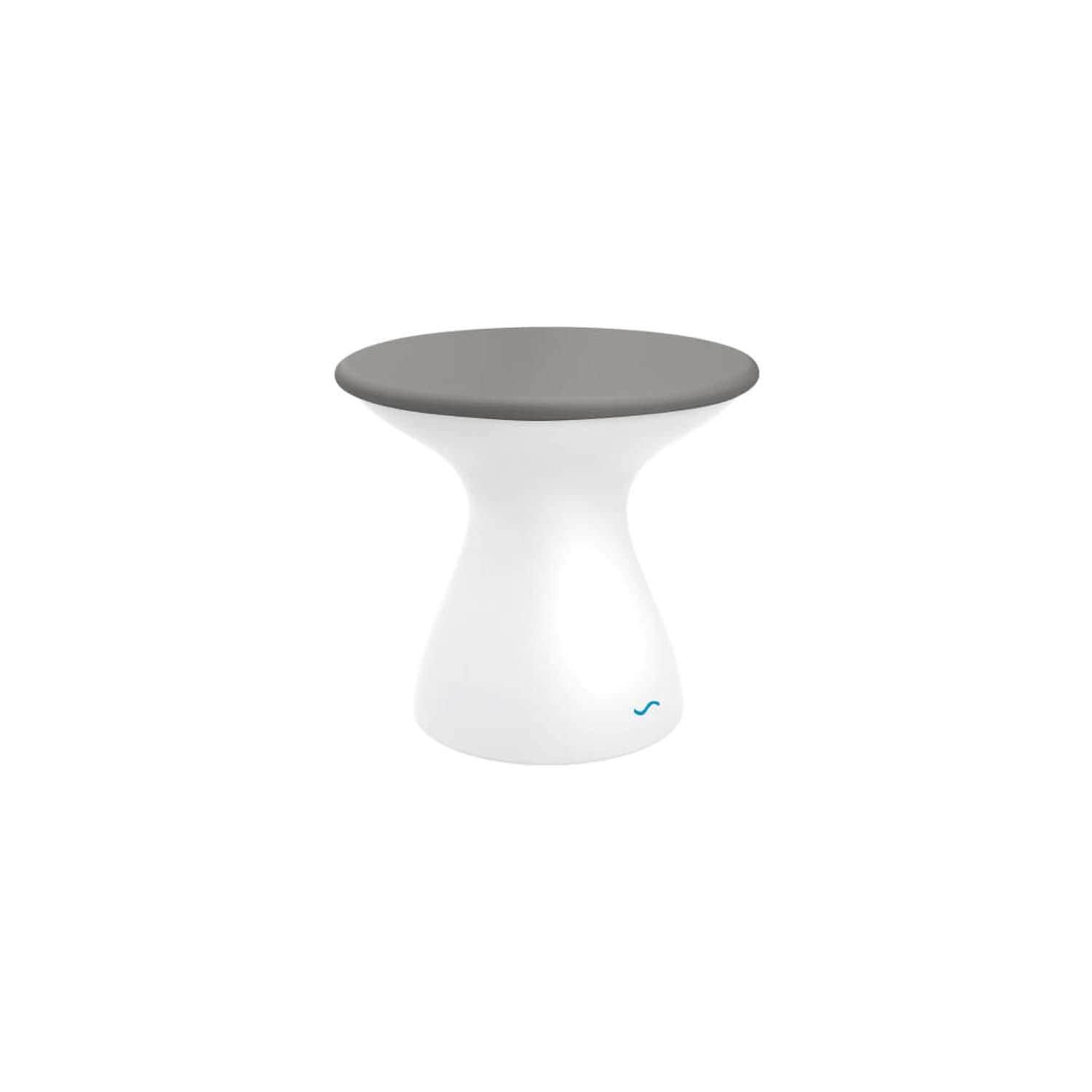 Ledge Lounger Autograph Side Table - White W/Grey Lid - White Background thumbnail