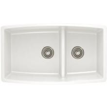 Blanco Performa 33 X 19 Silgranit II 1-3/4 Double Bowl Undermount Sink - White - 441310 image