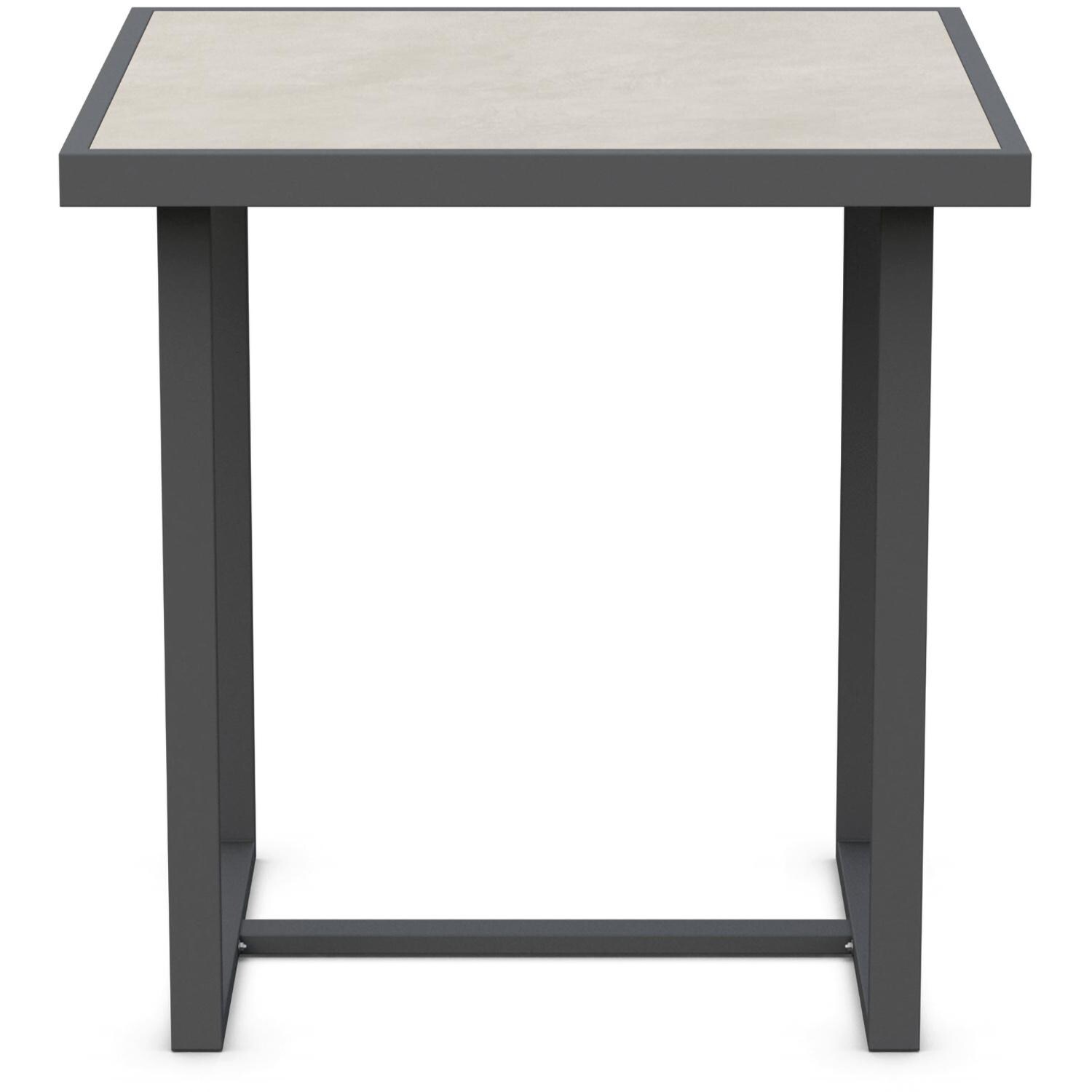 Azzurro Living Pavia 35 Inch Charcoal Aluminum Counter Table W/ Albarium Dekton Top - Front - White Background thumbnail