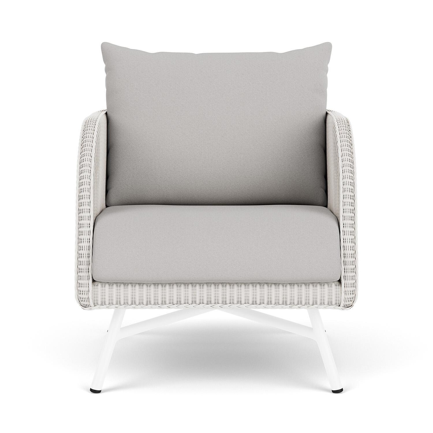 Essence Wicker Club Chair in White/Tundra Dove By Lloyd Flanders