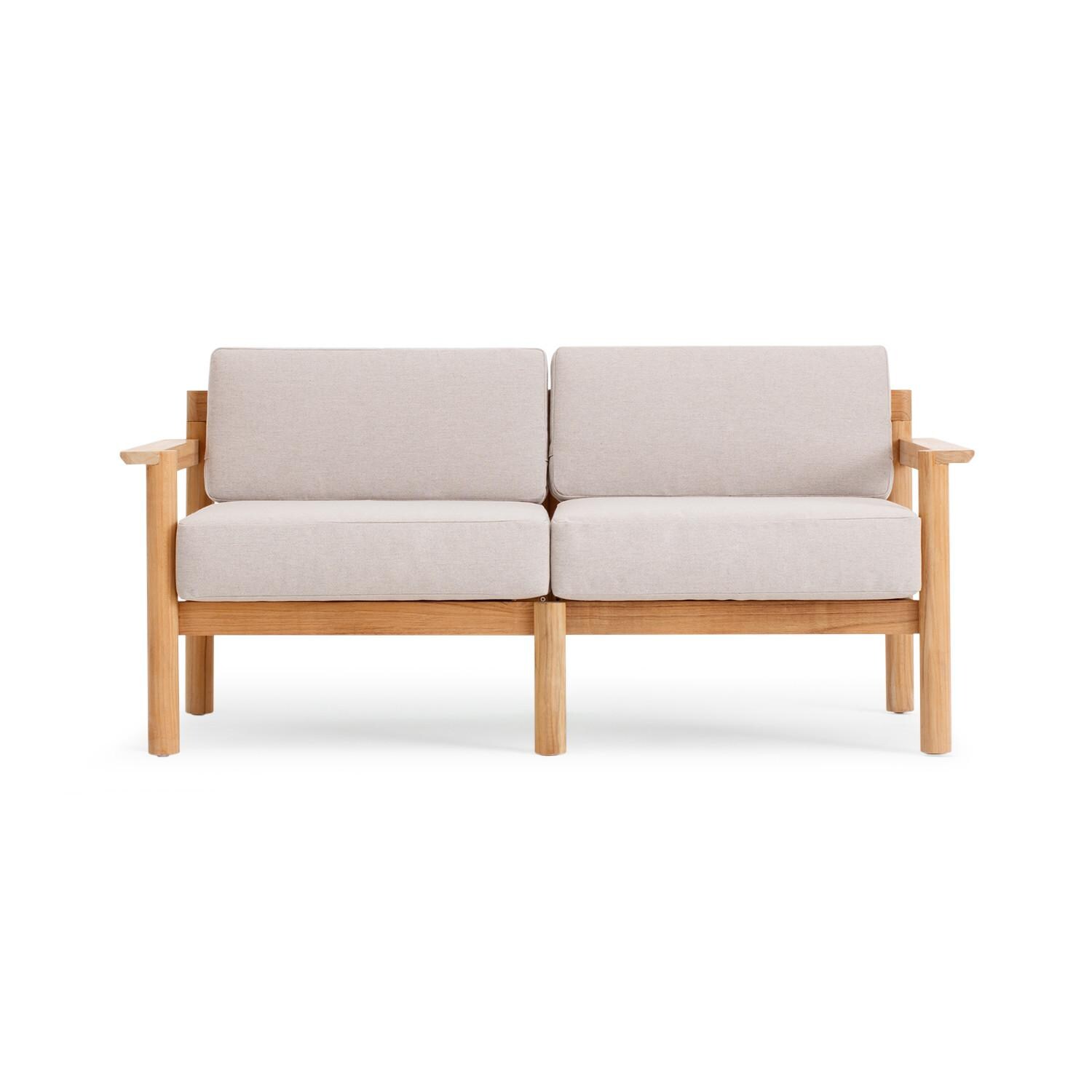 Neighbor HVN-LOVE-AS-2 Loveseat W/ Teak Arms - Front View thumbnail