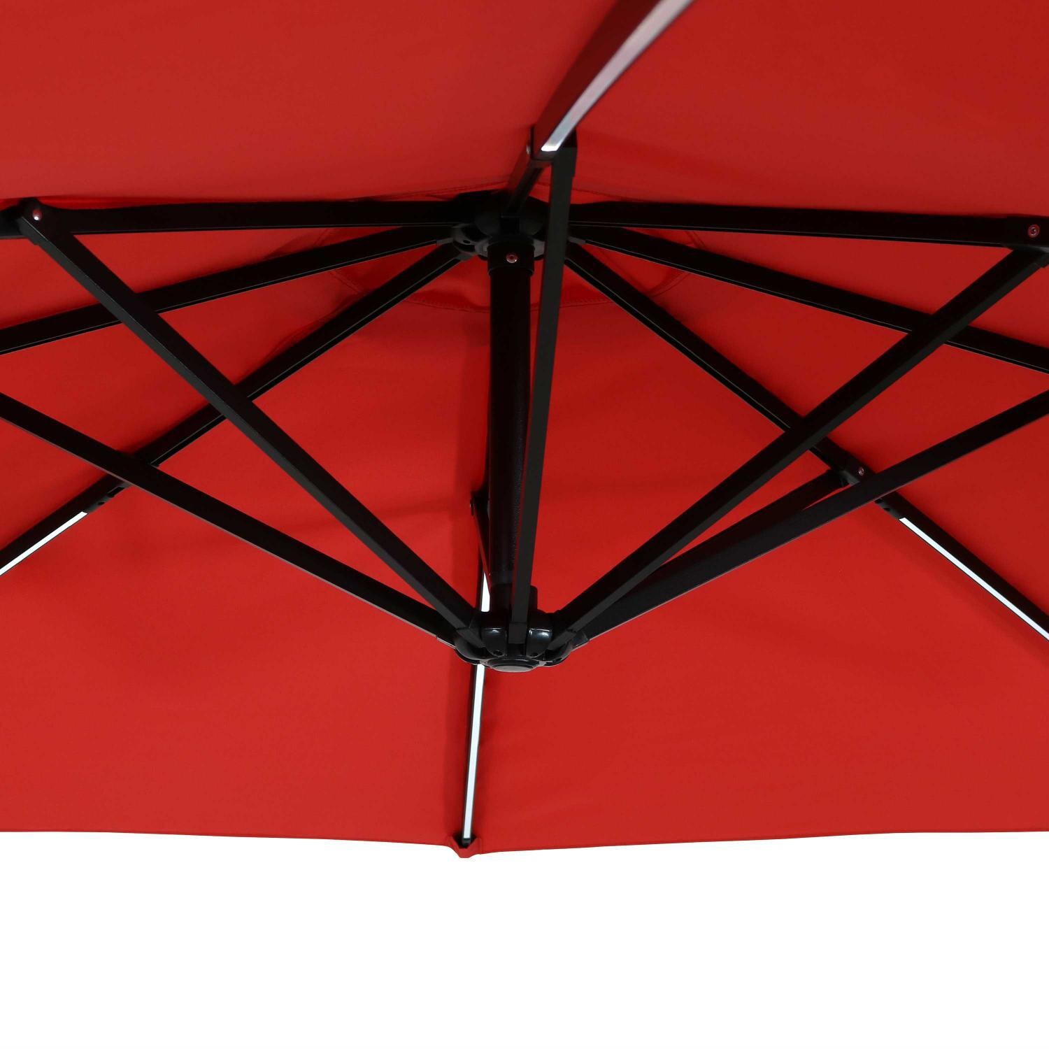 Ultimate Patio 10 Ft. Solar Lighted Patio Cantilever W/ Crank - Cherry - Sturdy Ribs Support Canopy thumbnail