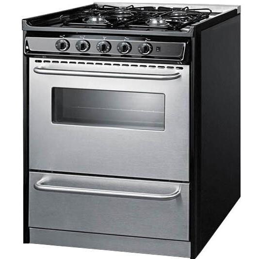 Summit Professional Series 30-Inch Freestanding Gas Range - Black - Angle thumbnail