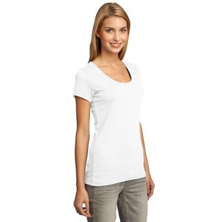 District Threads Ladies Deep Scoop T-Shirt 4XL - White