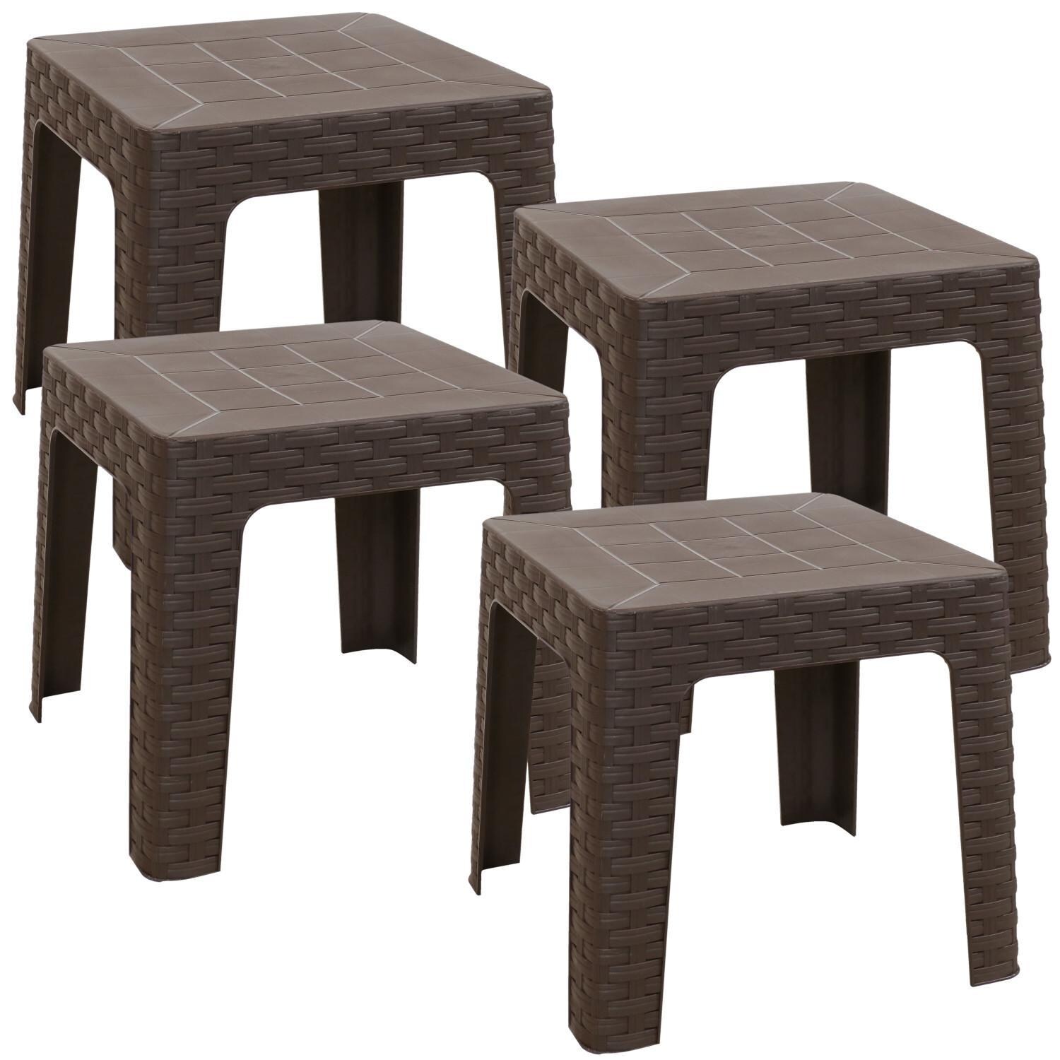 Ultimate Patio 4 Piece 18-Inch Square Nesting Patio Side Table Set - Angled View Set thumbnail