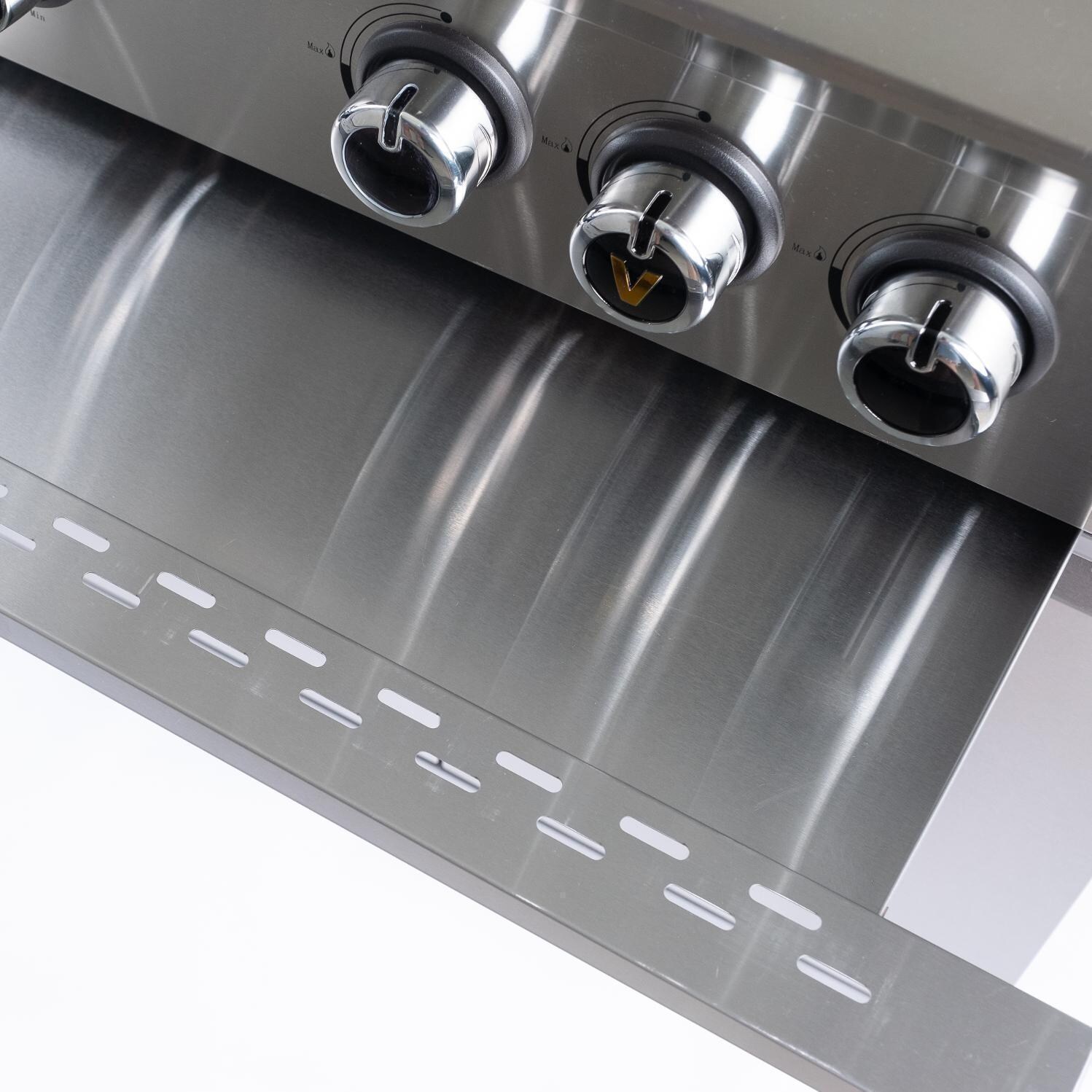 Victory - BBQ-VCT3BSB-LP - 3-Burner Propane Gas Grill With Infrared Side Burner - Front Control Panel & Drip Tray