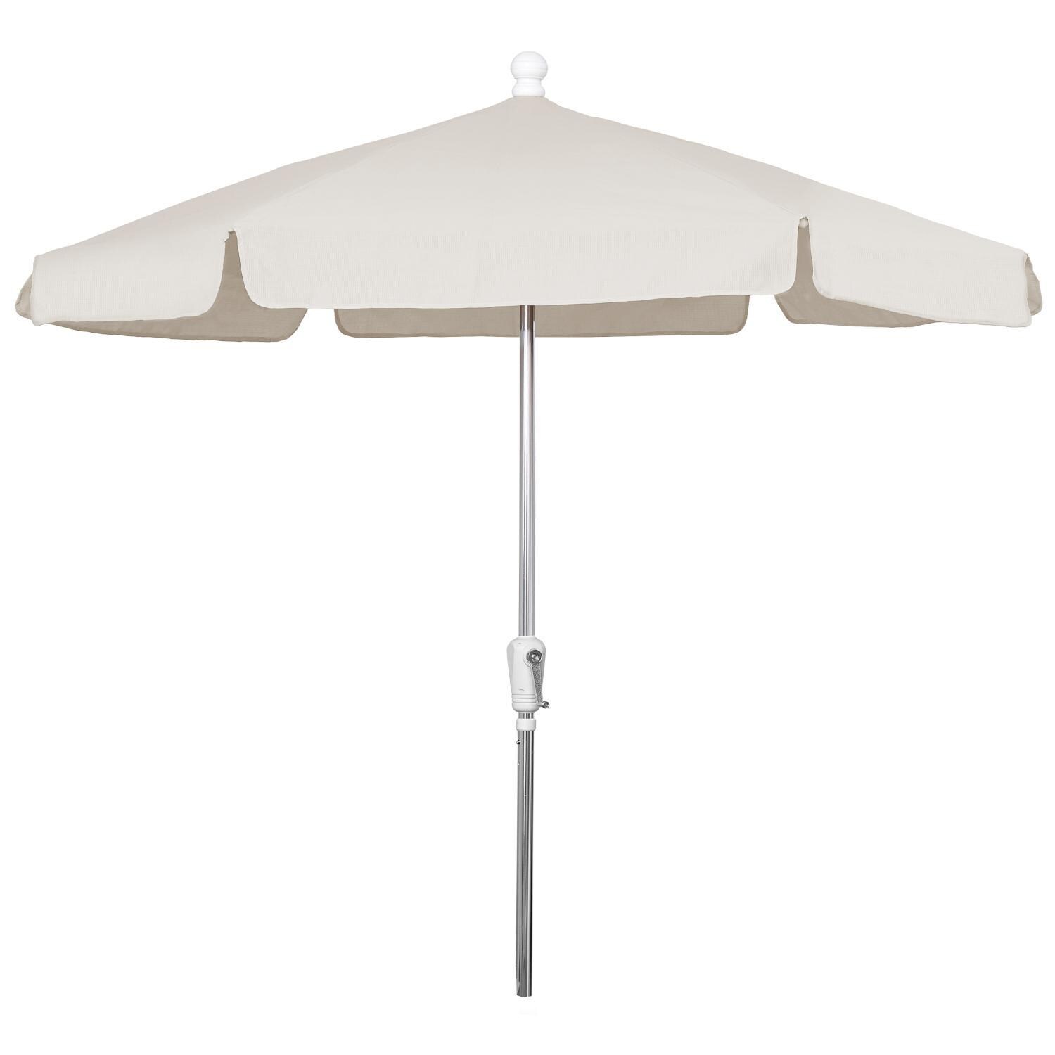 FiberBuilt 7.5 Ft Aluminum Market Patio Umbrella With Crank Lift - Natural thumbnail