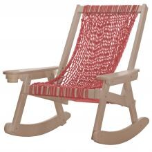 Pawleys Island Coastal DuraCord Patio Rope Rocking Chair - Garnet - Weatherwood Frame