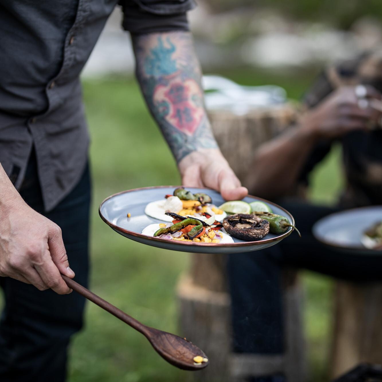 Barebones Living CKW-358 Enamel Deep Plate Set - Set of 2 - Slate Gray - Serving Food thumbnail
