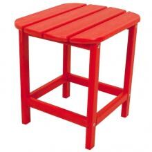 South Beach Sunset Red Recycled Plastic Wood 19 X 15 Inch Rectangular Patio End Table By POLYWOOD image