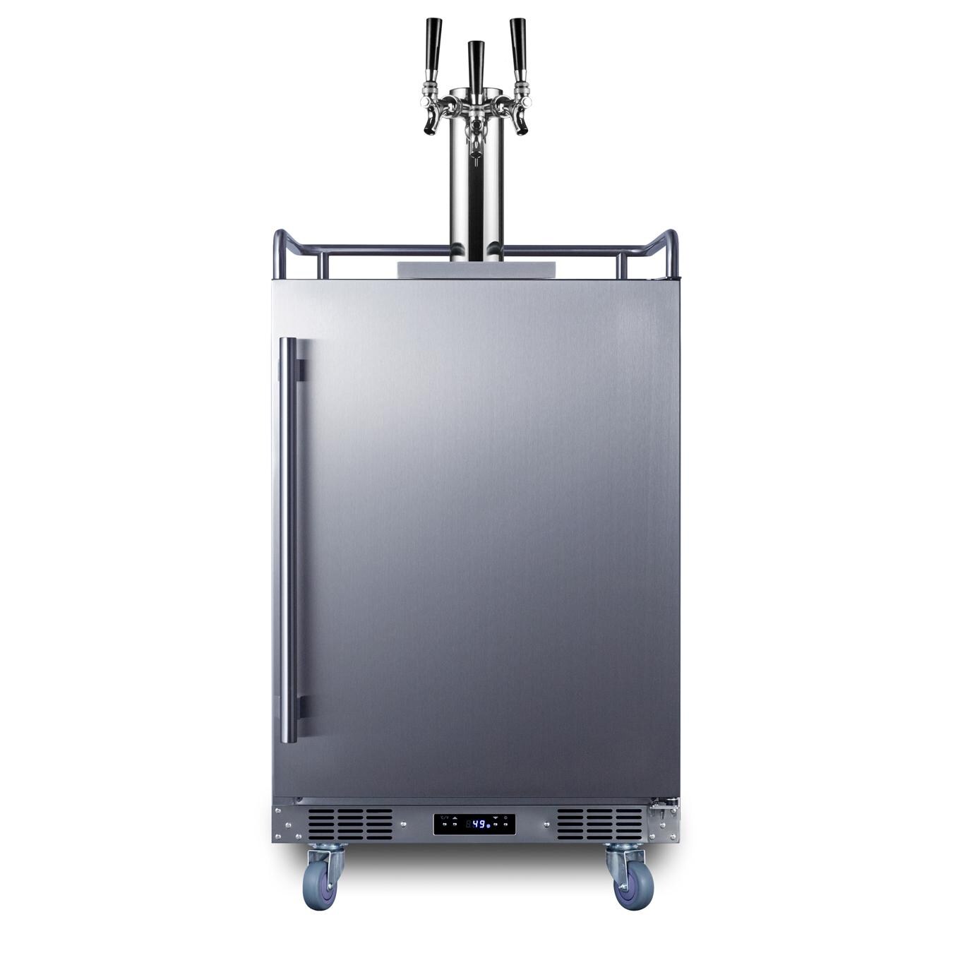 Summit SBC683OSTRIPLE Commercial Outdoor Rated Triple Tap Beer Dispenser / Kegerator - With Casters thumbnail
