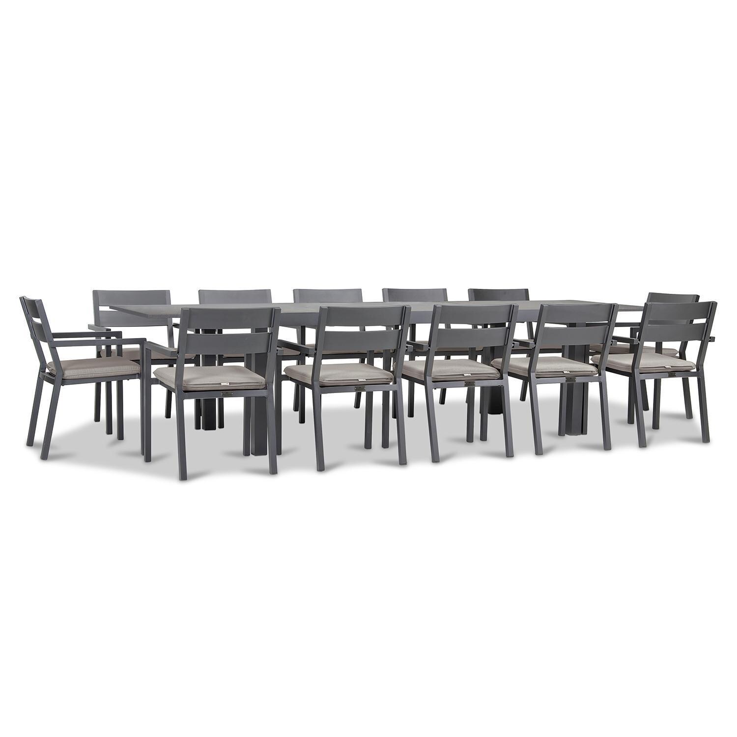 Calm Bay 13 Pc Extendable Dining Set in Slate/Cast Silver by Lakeview - White Background 2 thumbnail