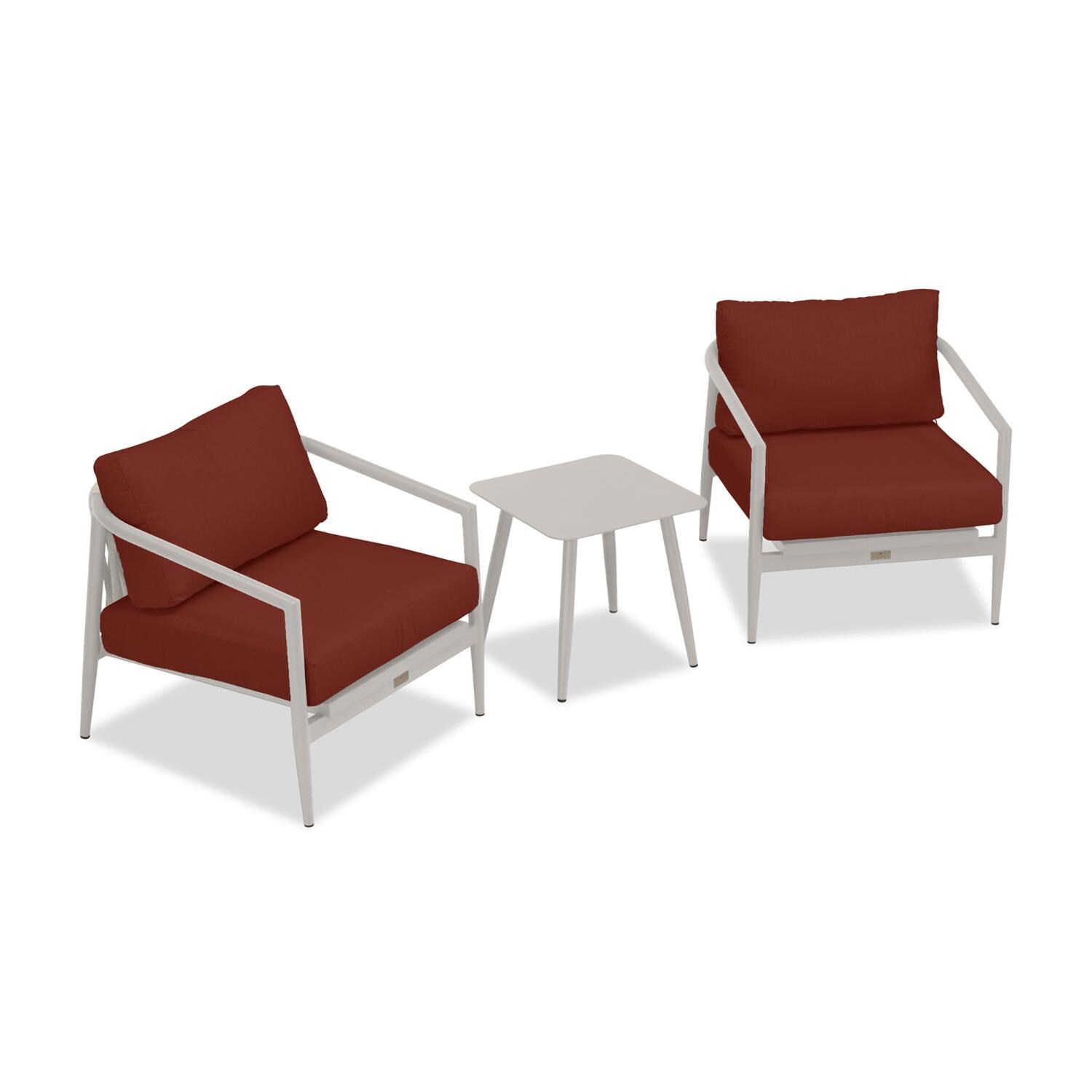 Lakeview Midnight Cove 3 Pc Aluminum Club Chair Seating Set in Urban Stone/Carrera/Canvas Henna - Top - White Background thumbnail