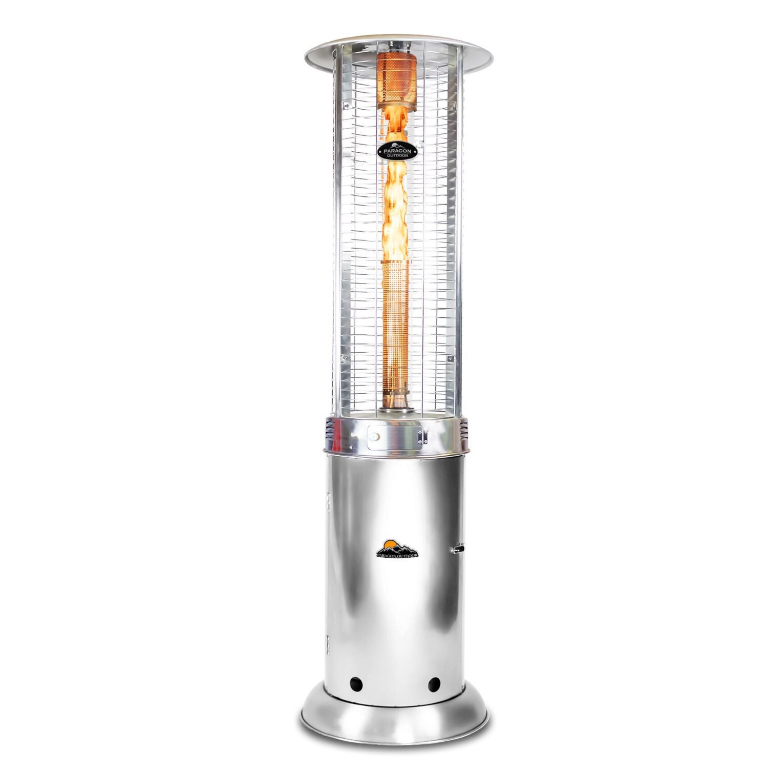 Paragon Outdoor OH-SS32-7M Vulcan 32,000 BTU Propane Gas Flame Tower Heater - White background thumbnail