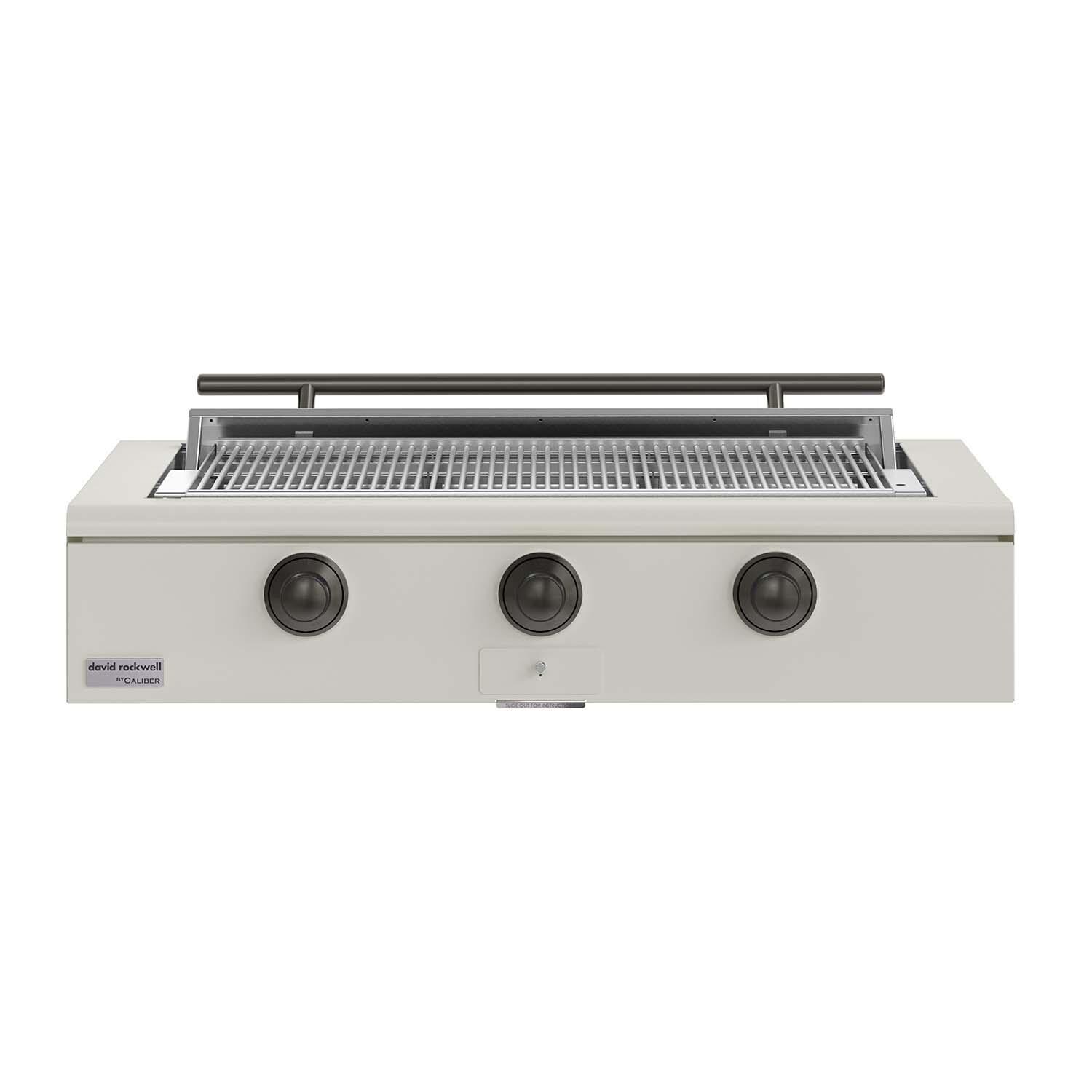 Caliber CRG-48BN00-A-050-H05 48-in Natural Gas Built-In Rockwell Grill - Antique White w/ Pewter Hardware - White Background thumbnail