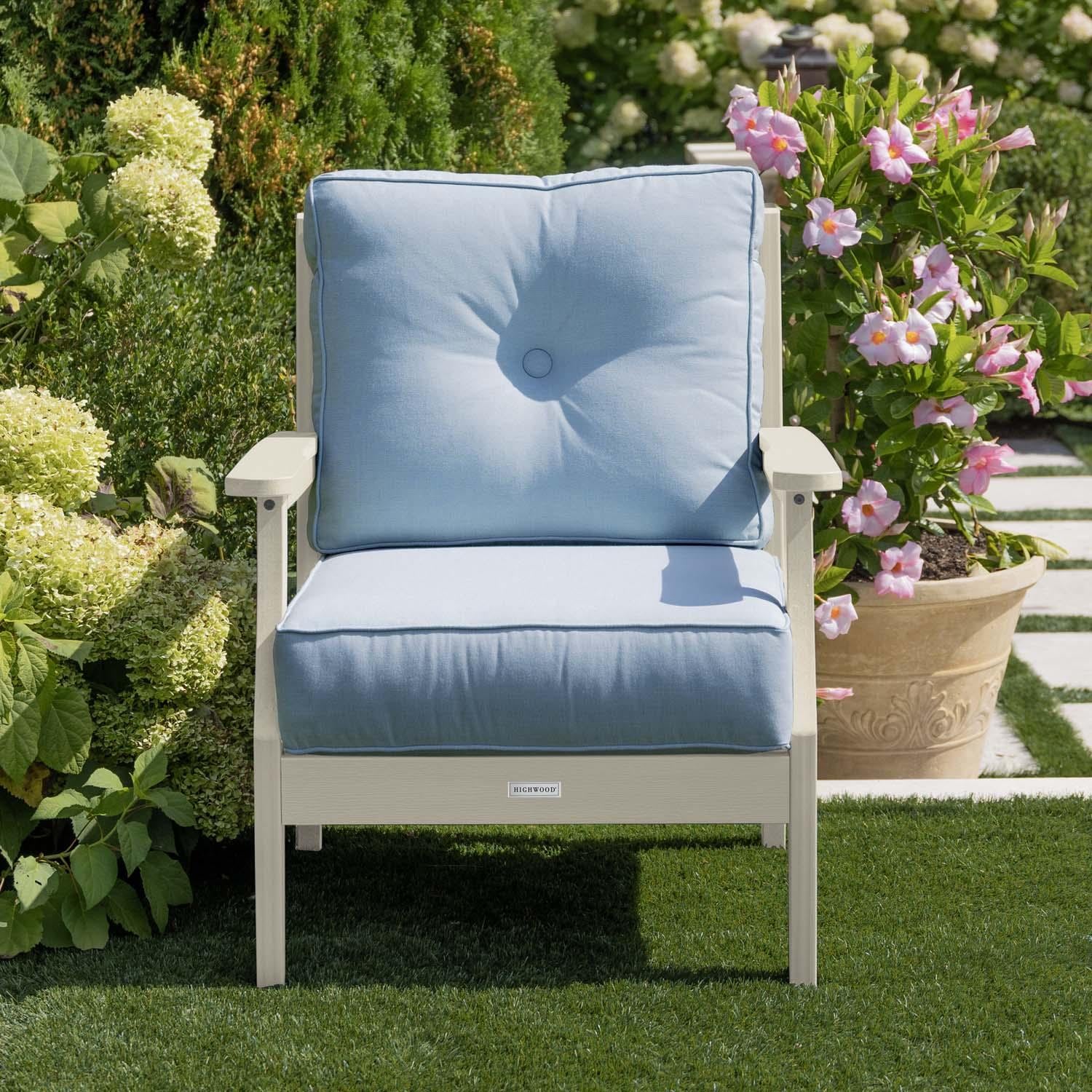 Blushing Bay Recycled Plastic Club Chair in Bliss Dew/Whitewash by Lakeview Outdoor Designs - Lifestyle thumbnail
