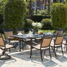 Mountain View 9 Piece Cast Aluminum Sling Patio Dining Set W/ 92 X 42 Inch Rectangular Table By Darlee