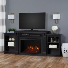 Real Flame Tracey Grand 83-Inch Electric Fireplace Entertainment Center - Black - 8720E-BLK image
