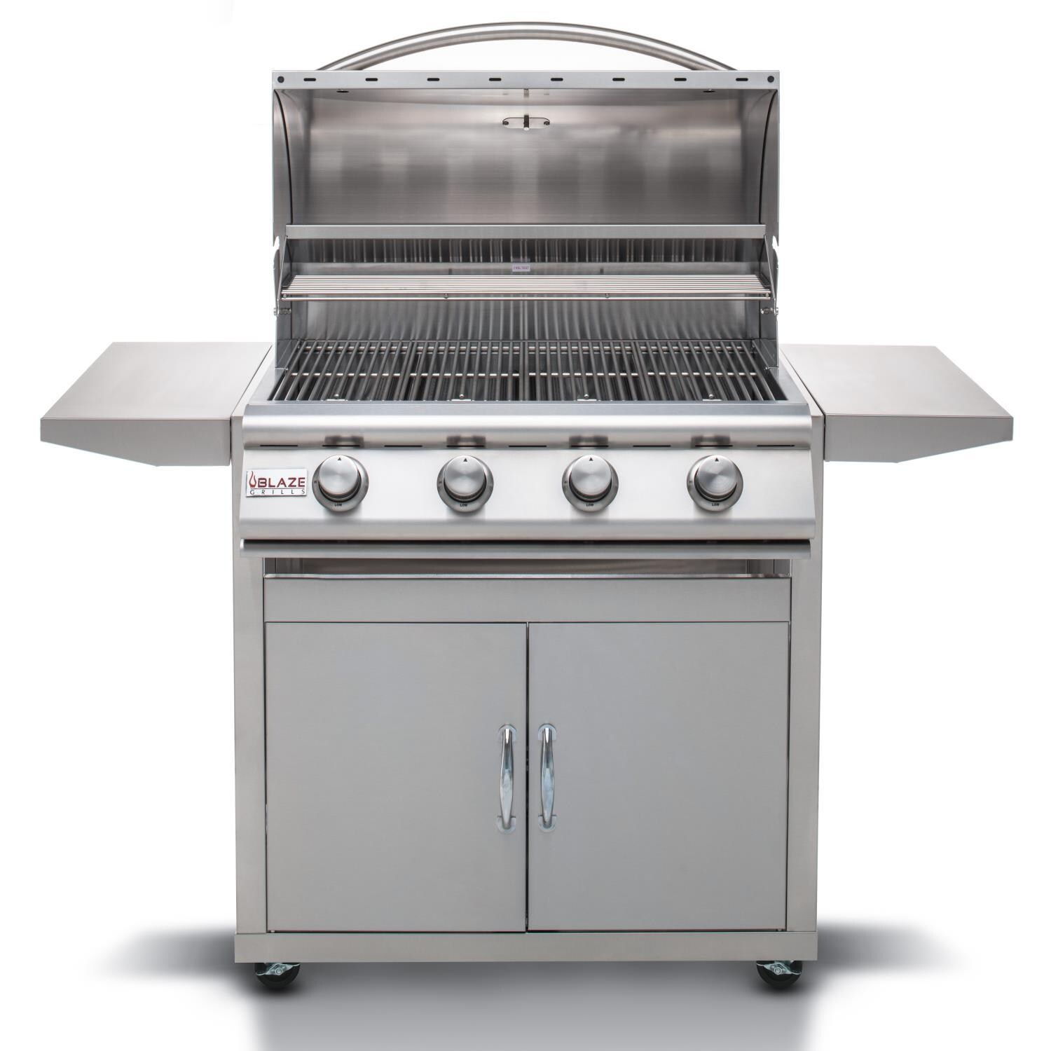 Blaze - BLZ-4LBM-LP Prelude LBM 32-Inch 4-Burner Propane Gas Grill - Hood Open thumbnail