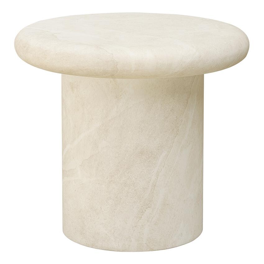 Travertino 21 Inch Cream GFRC Round End Table by Sunset West