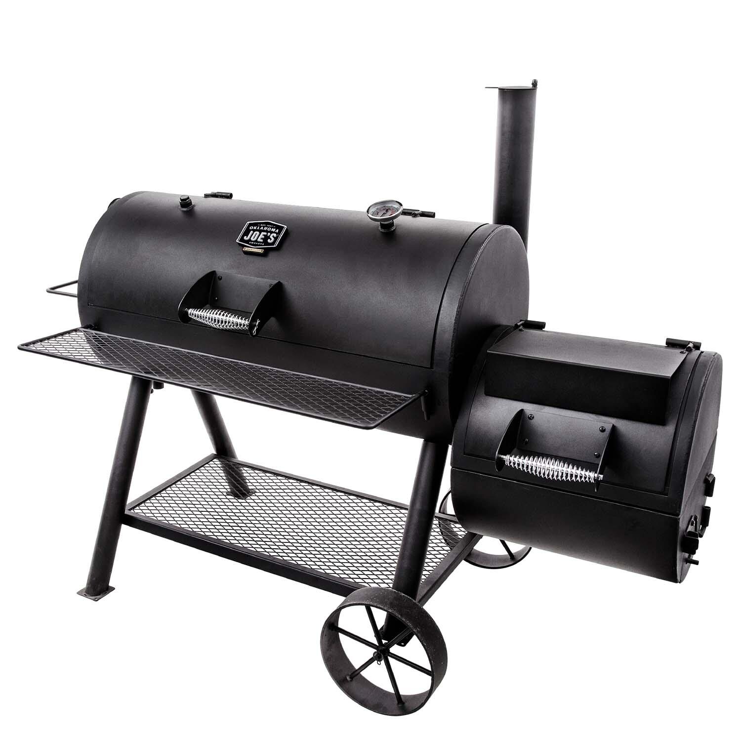 Oklahoma Joe's 17202053 Longhorn Reverse Flow Smoker - Right Angled - White Background thumbnail