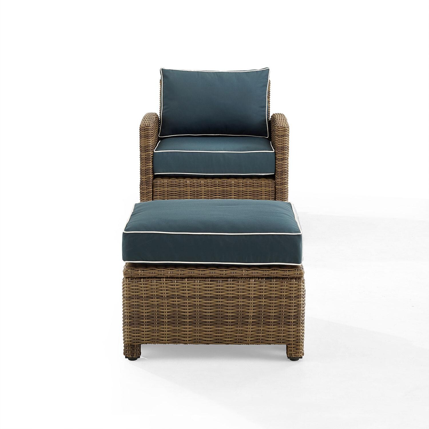Ultimate Patio UP-92414WB-NV 2Pc Wicker Outdoor Chair Set in Navy - Front View - White Background thumbnail