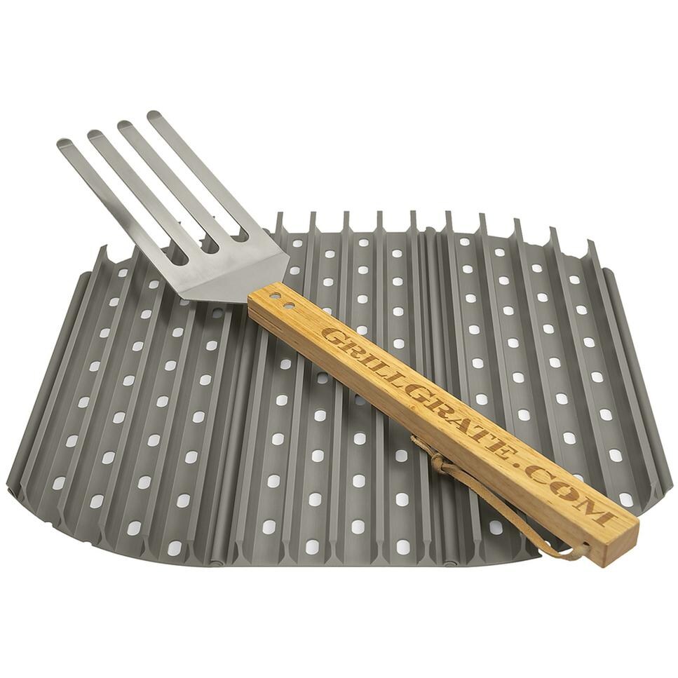 GrillGrate 18.5-Inch Hard Anodized Aluminum 3-Panel Grill Surface Set - Full View thumbnail