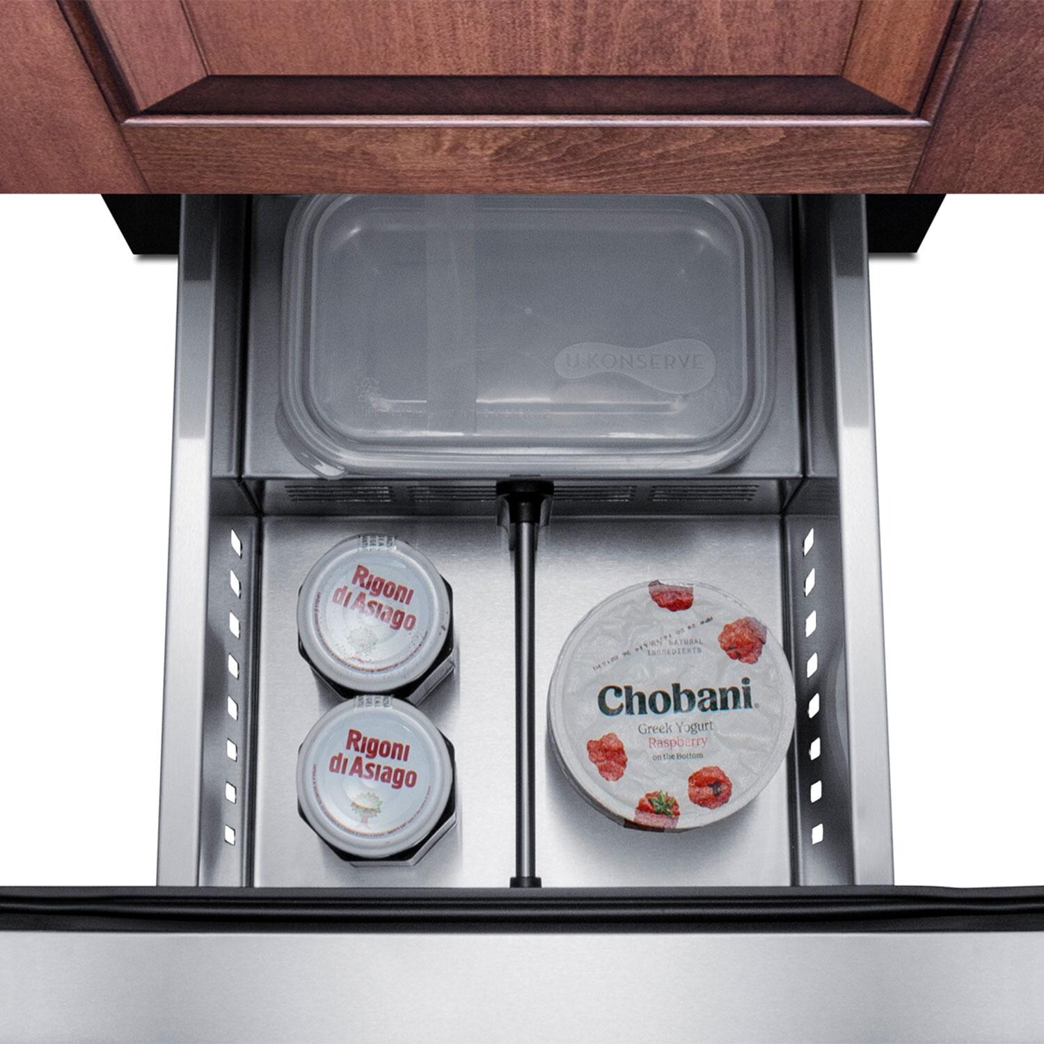 Summit LADR1545PNR 15-Inch ADA Compliant 2-Drawer Refrigerator - Panels Not Included - Filled W/ Frigerated Products thumbnail